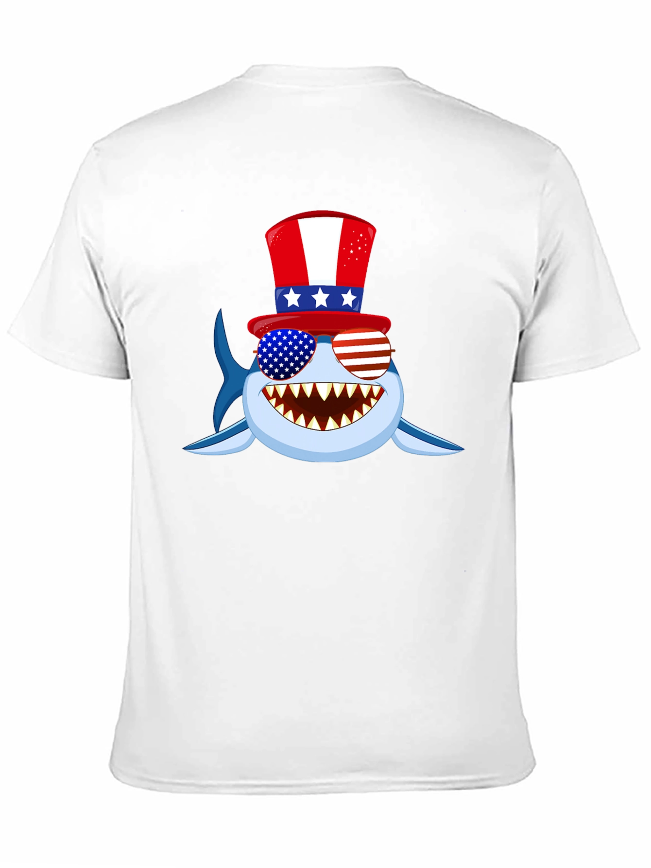 Patriotic Shark Graphic Tee - USA Pride