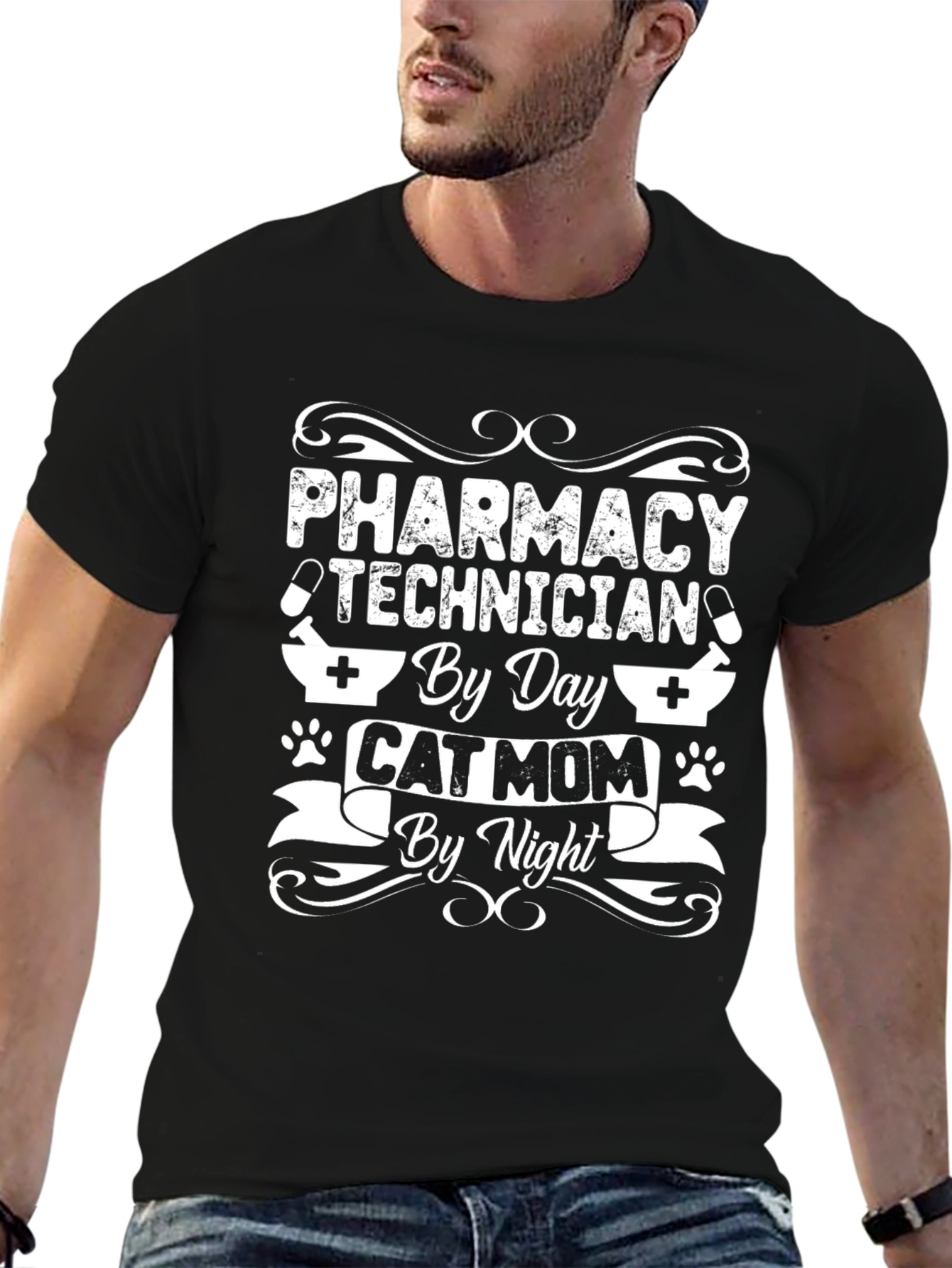 Pharmacy Technician Cat Mom T-Shirt