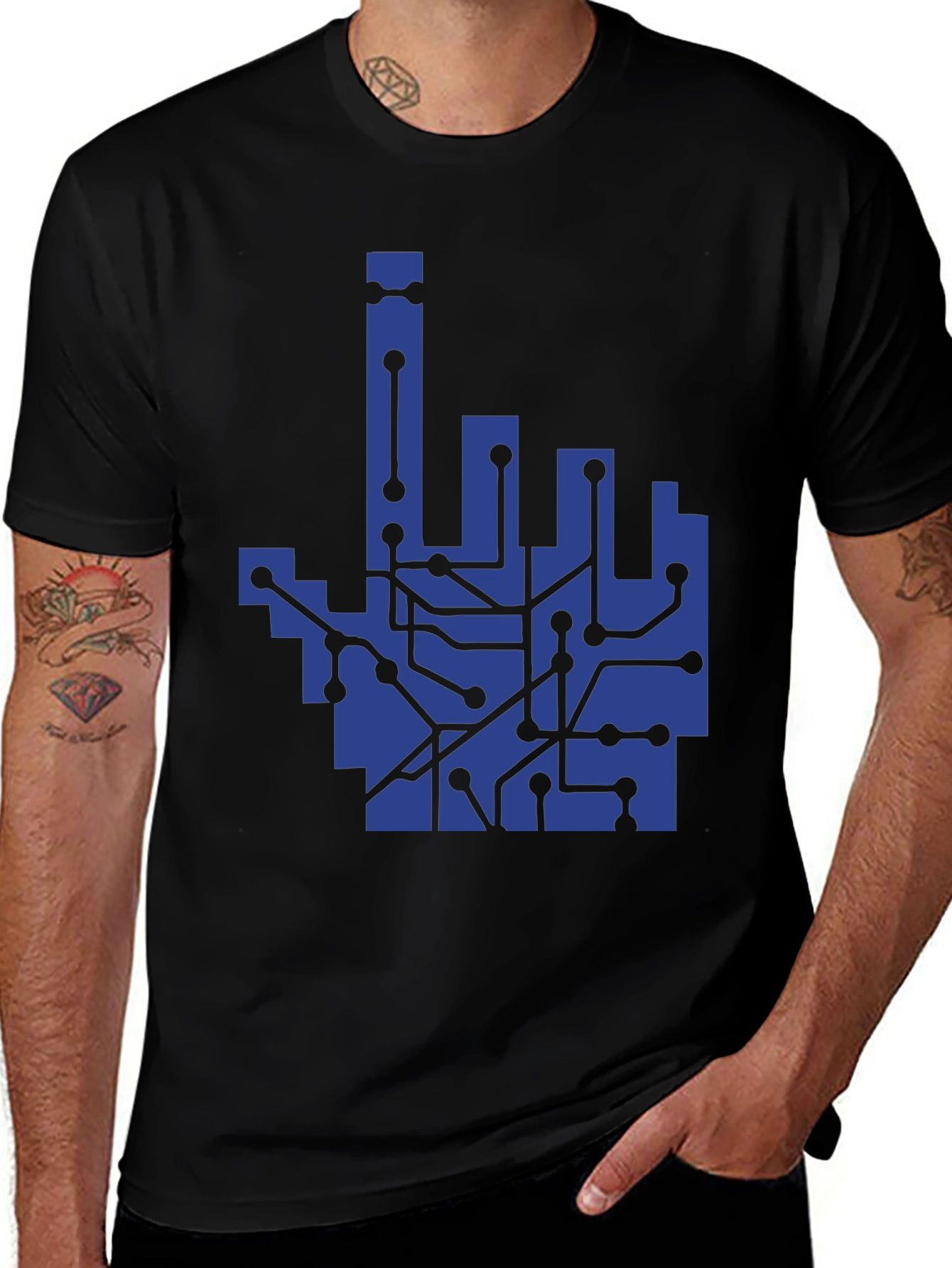 Circuit Hand Graphic Tee - Tech Style