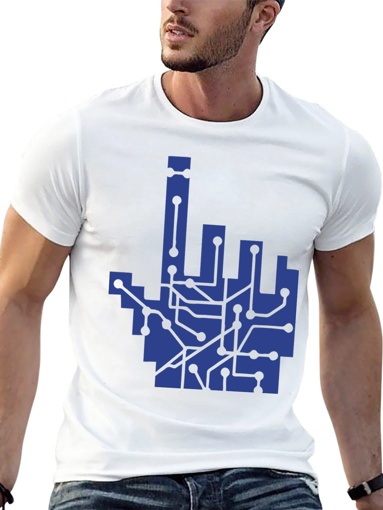 Circuit Hand Graphic Tee - Tech Style