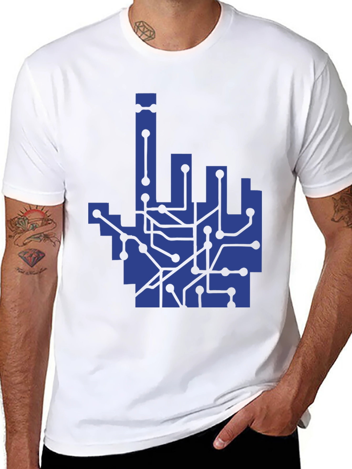Circuit Hand Graphic Tee - Tech Style