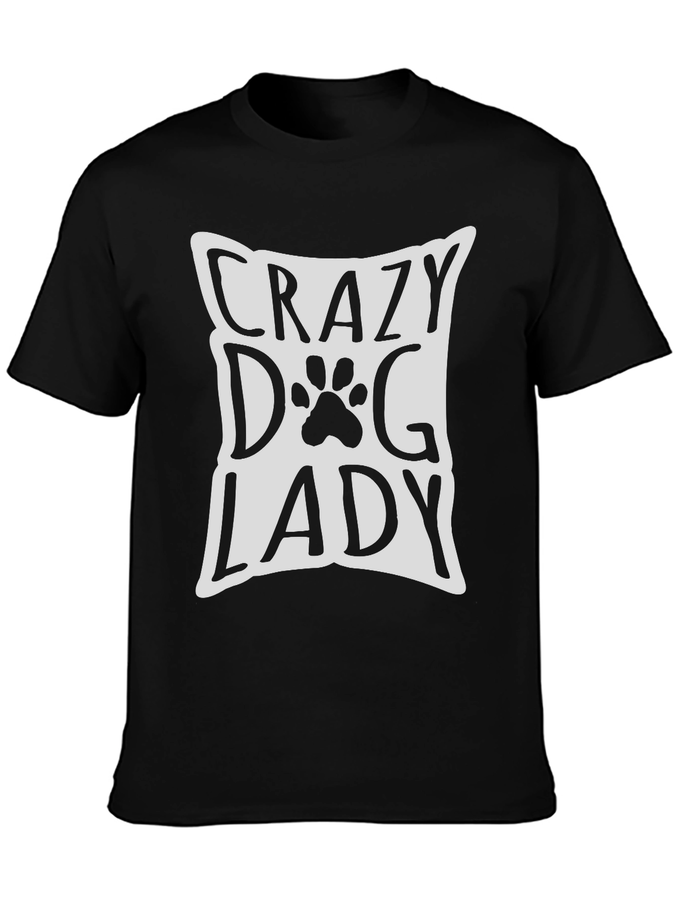 Crazy Dog Lady Graphic Tee - Black Cotton T-Shirt