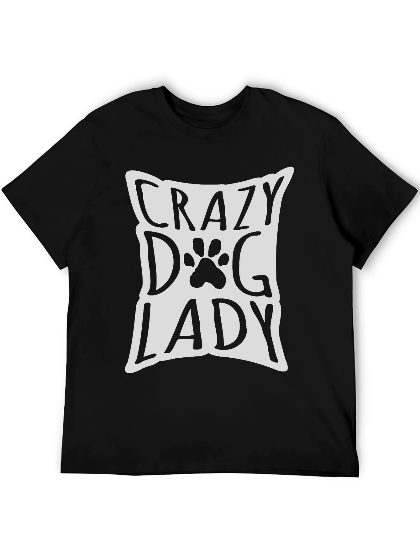 Crazy Dog Lady Graphic Tee - Black Cotton T-Shirt