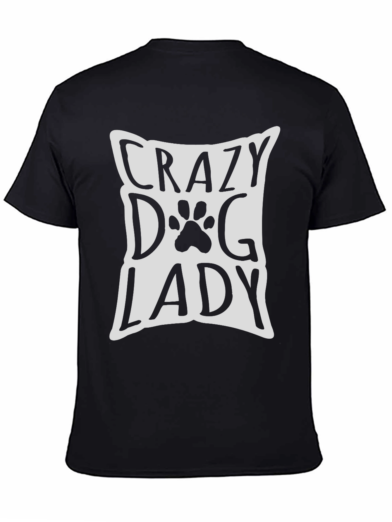 Crazy Dog Lady Graphic Tee - Black Cotton T-Shirt