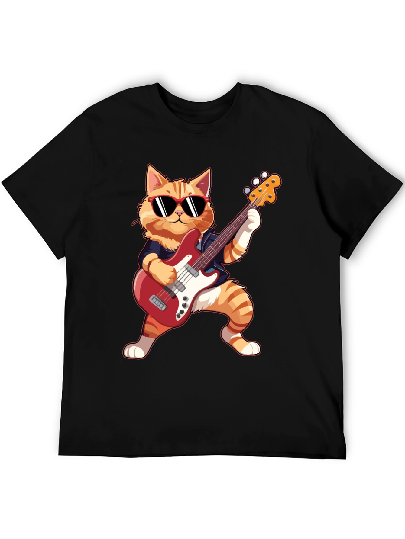 Cat Guitarist T-Shirt - Rockin Feline Fun