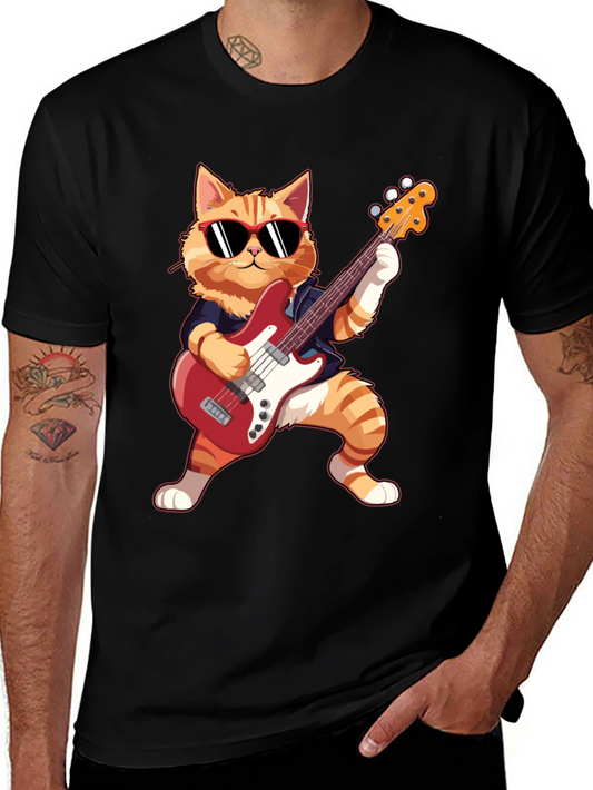 Cat Guitarist T-Shirt - Rockin Feline Fun