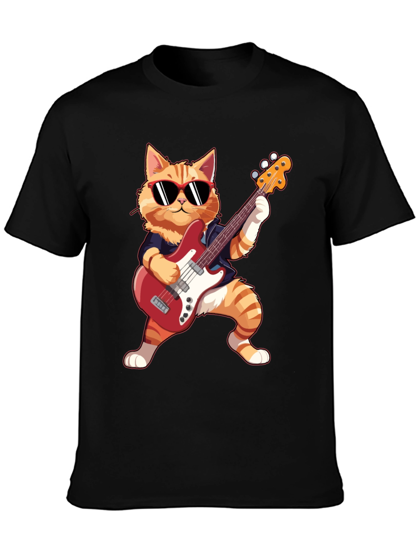 Cat Guitarist T-Shirt - Rockin Feline Fun