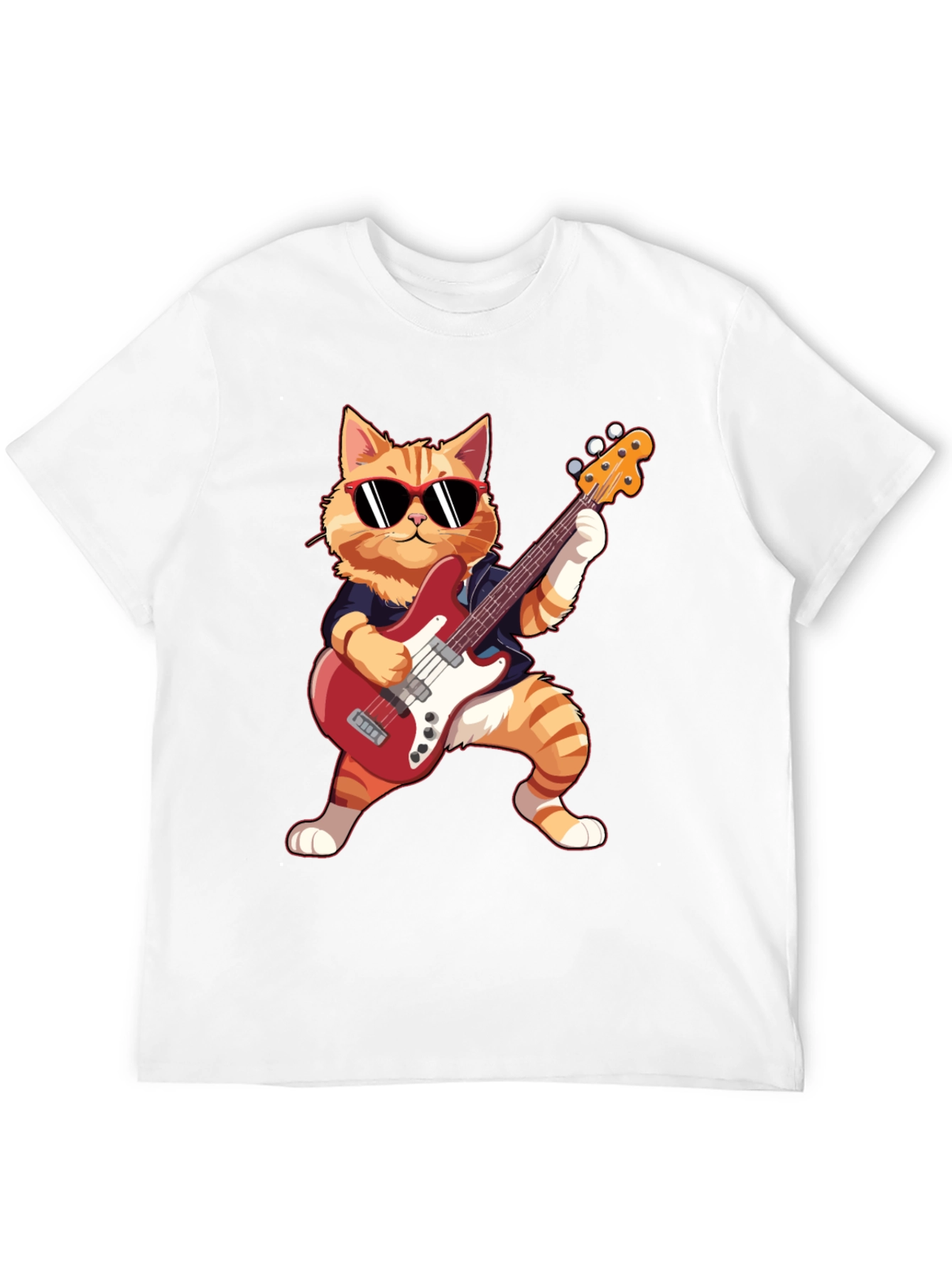 Cat Guitarist T-Shirt - Rockin Feline Fun