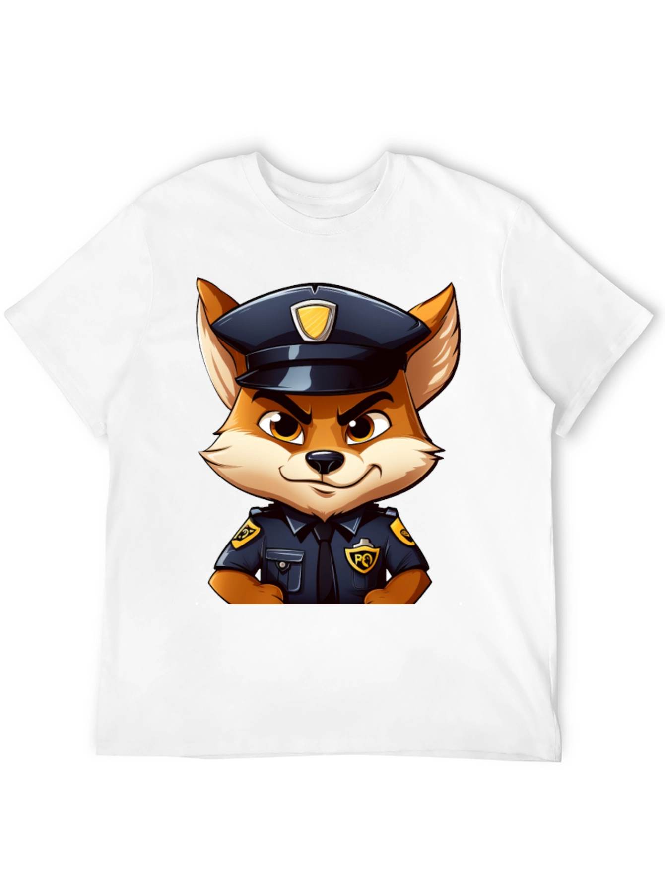 Fox Police Cartoon Graphic T-Shirt