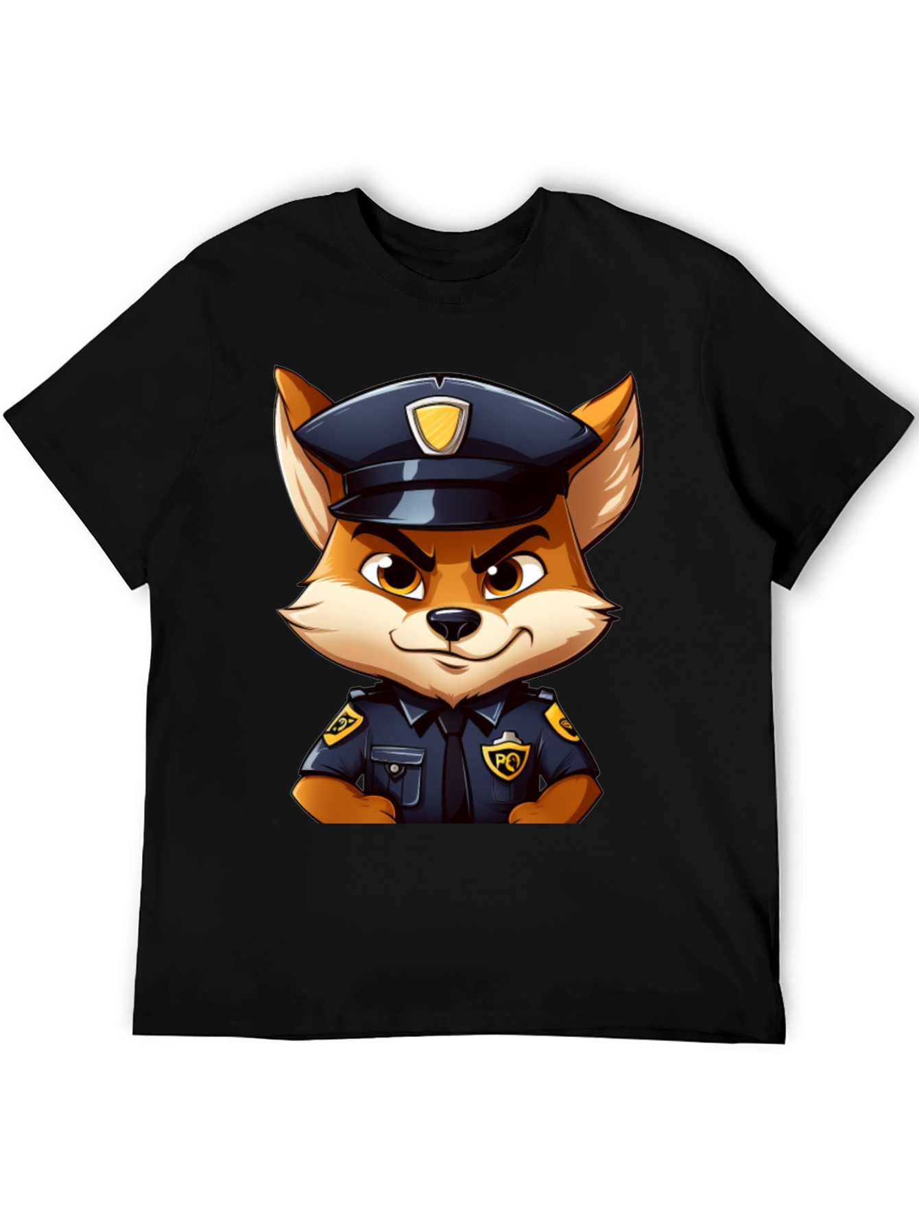 Fox Police Cartoon Graphic T-Shirt