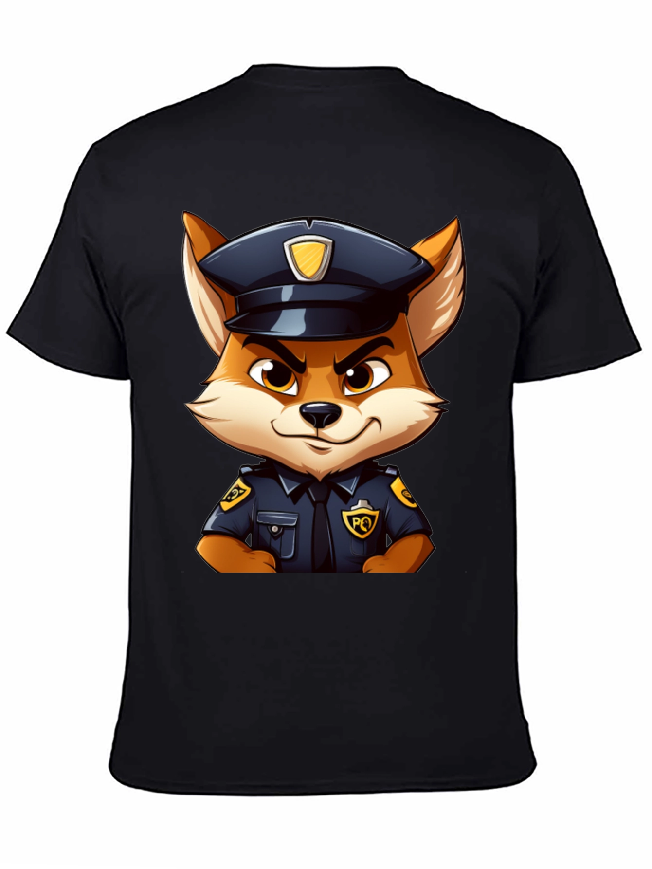 Fox Police Cartoon Graphic T-Shirt