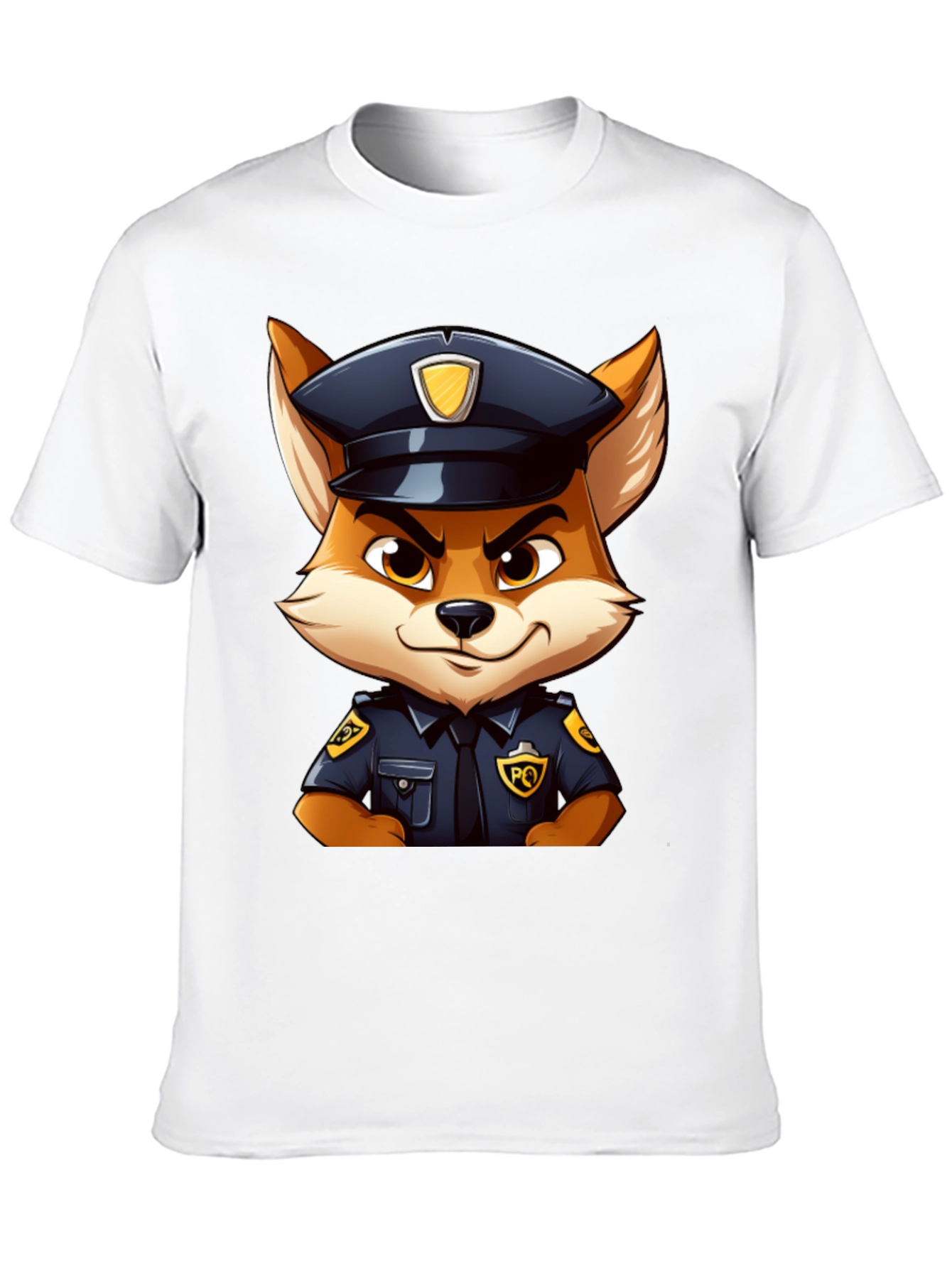 Fox Police Cartoon Graphic T-Shirt