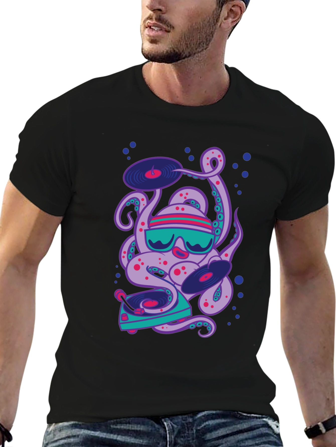 DJ Octopus Graphic Tee - Cool & Unique Design