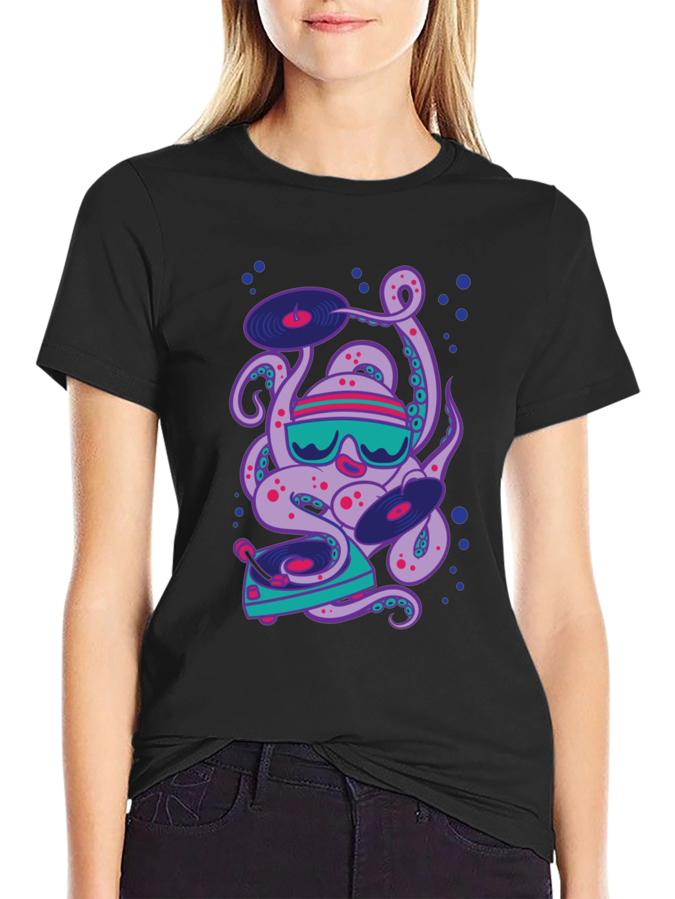 DJ Octopus Graphic Tee - Cool & Unique Design