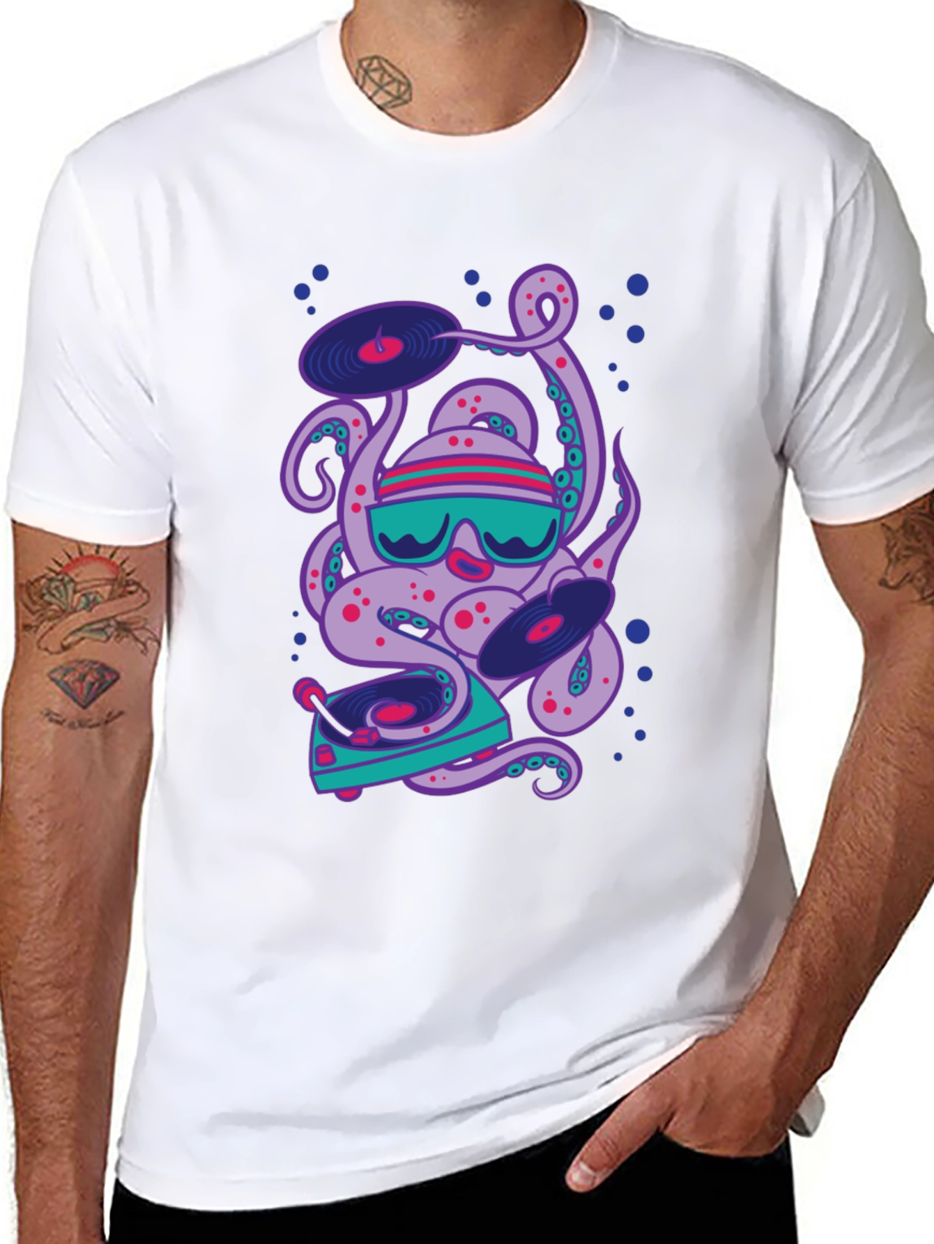 DJ Octopus Graphic Tee - Cool & Unique Design