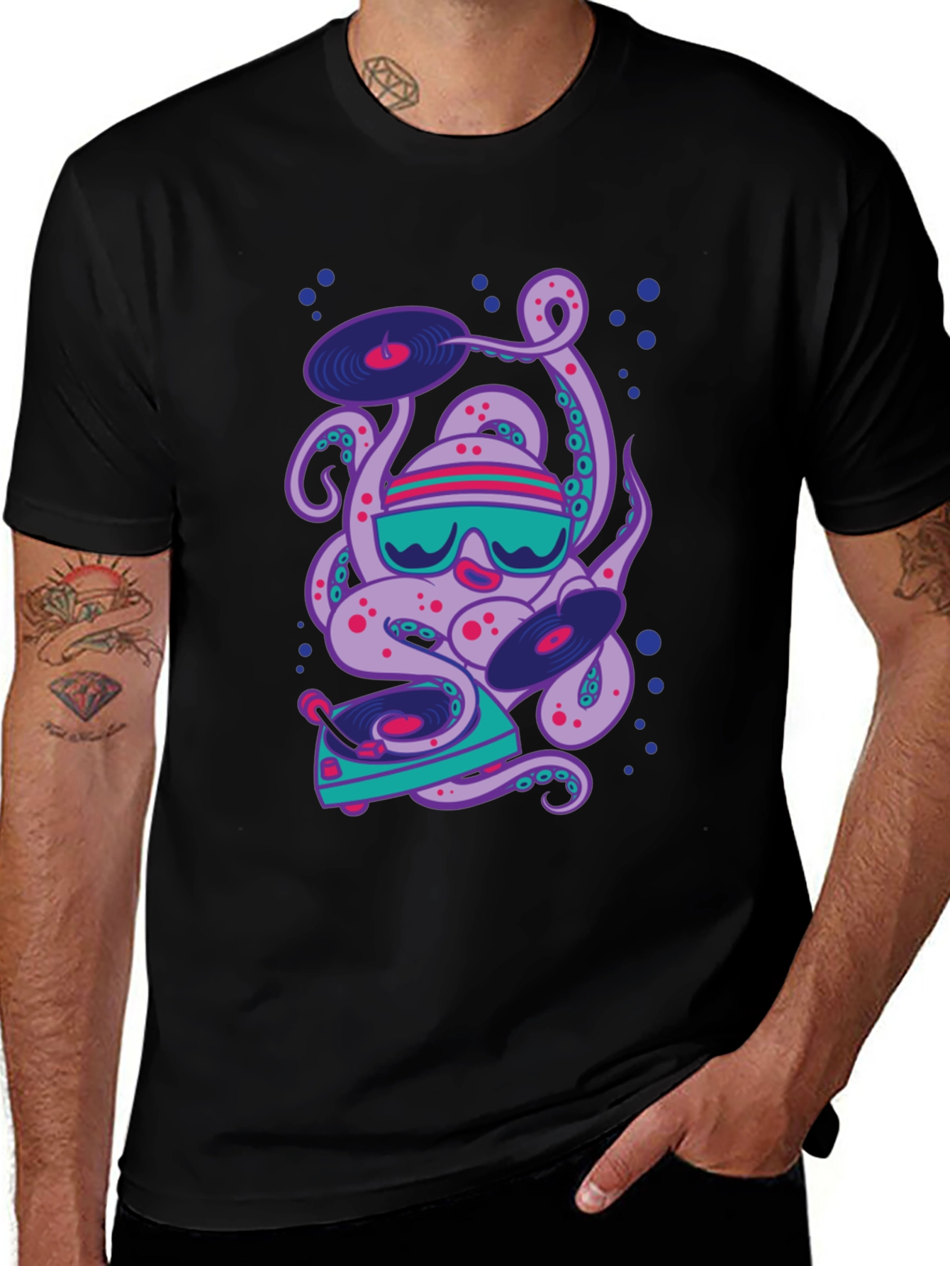 DJ Octopus Graphic Tee - Cool & Unique Design