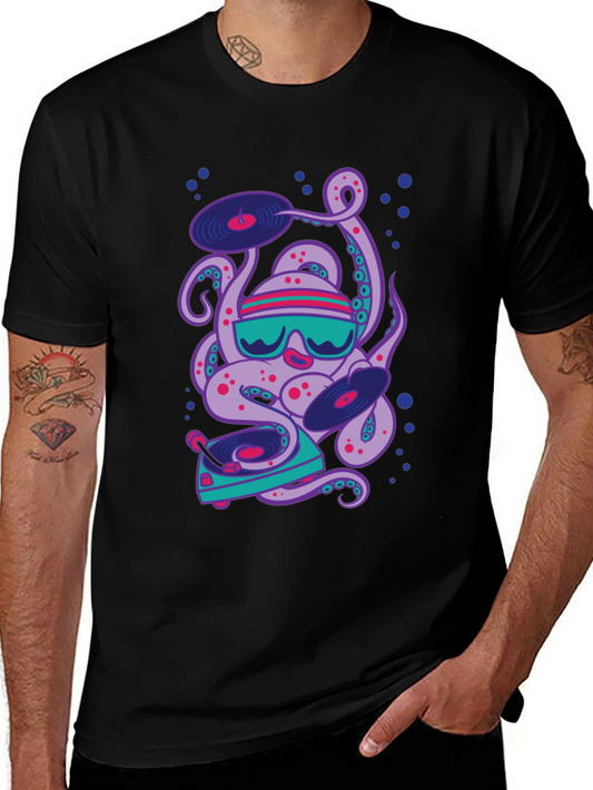 DJ Octopus Graphic Tee - Cool & Unique Design