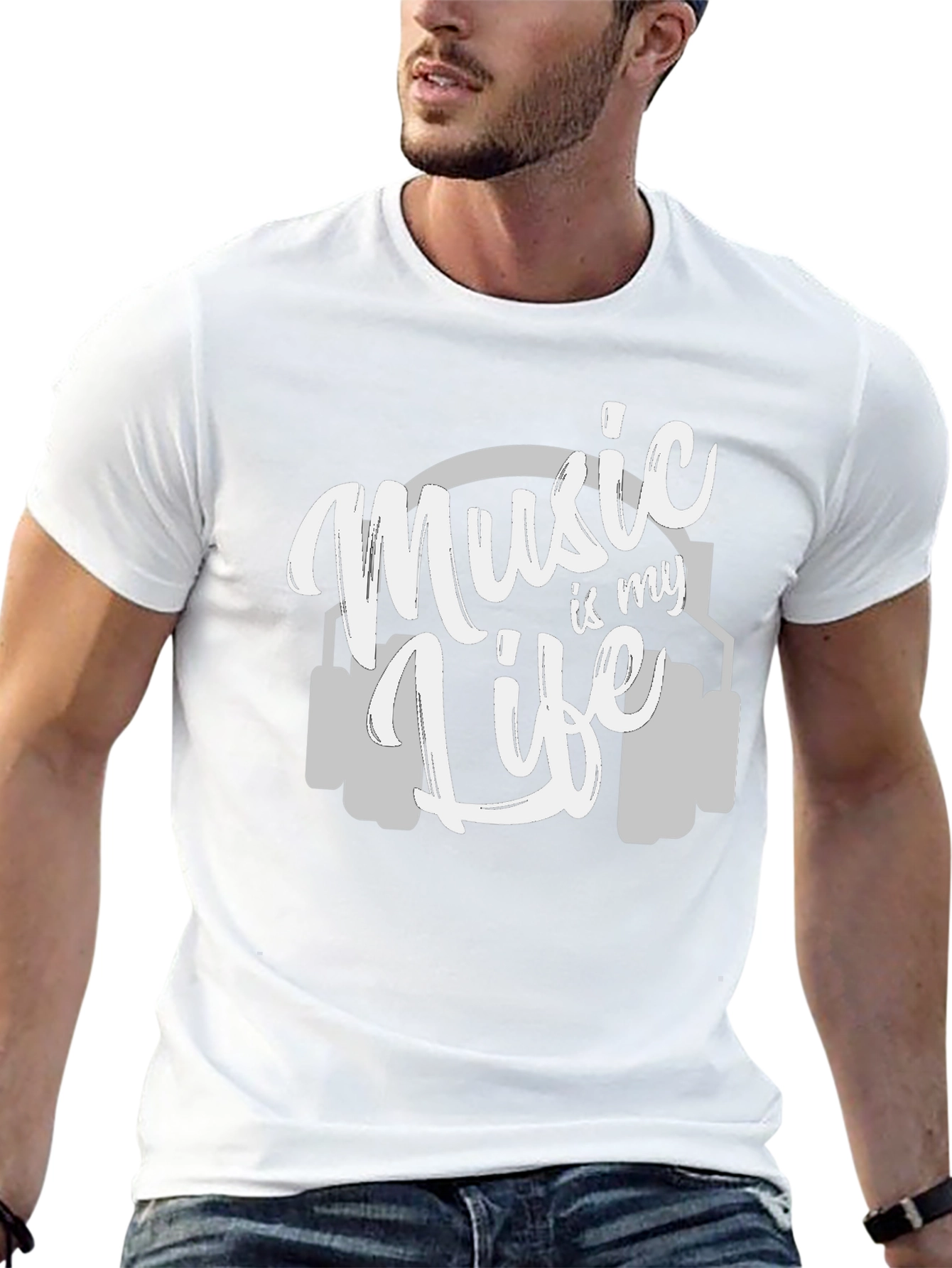 Music is My Life T-Shirt - Graphic Print Tee