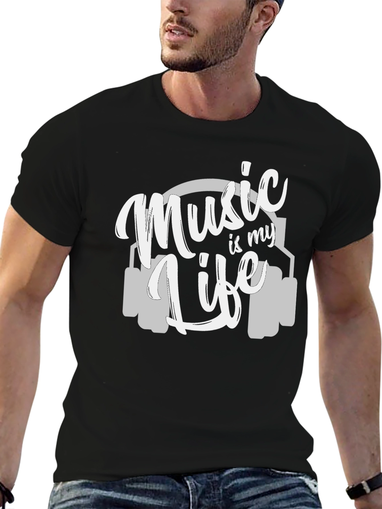 Music is My Life T-Shirt - Graphic Print Tee