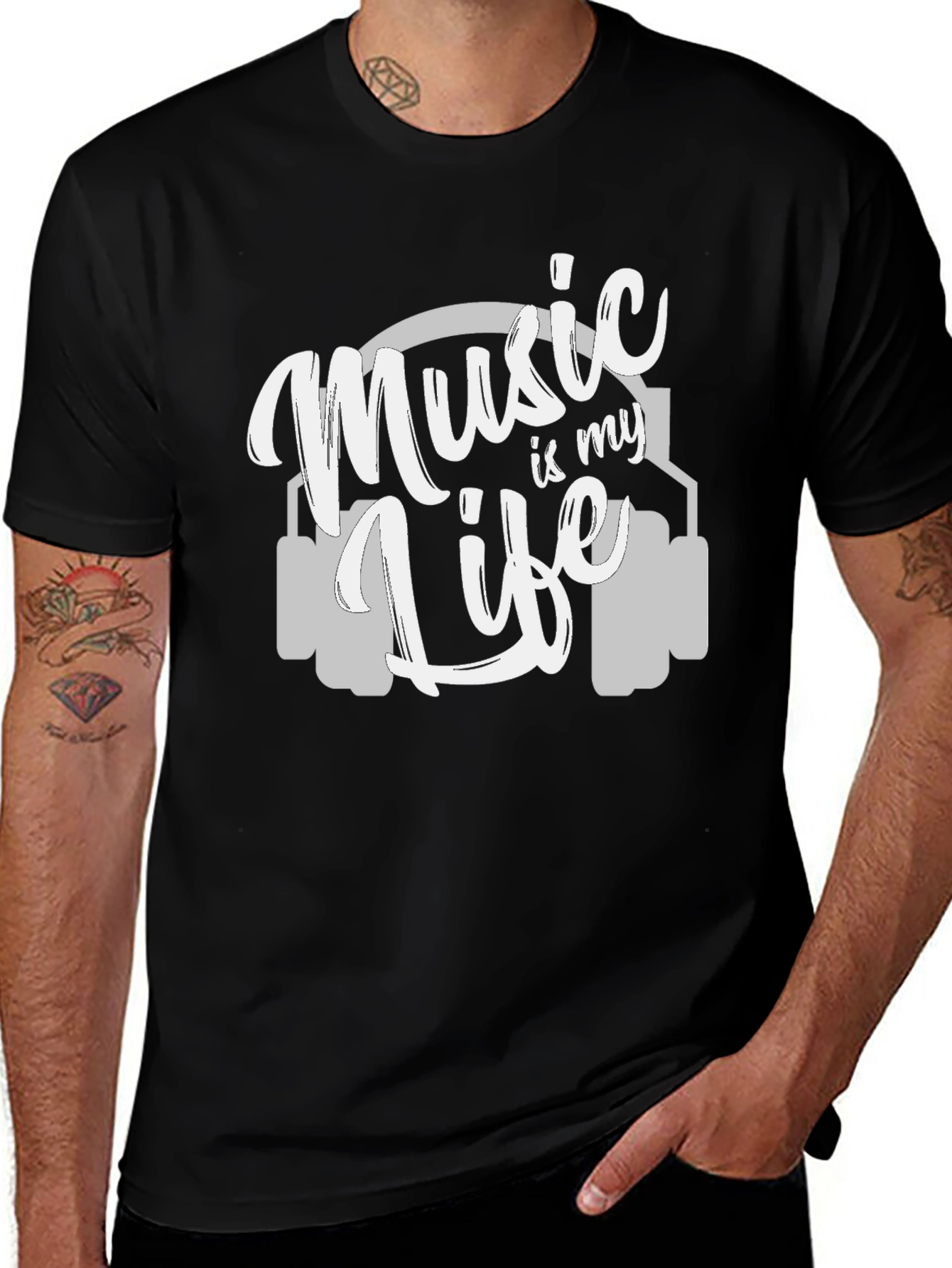 Music is My Life T-Shirt - Graphic Print Tee