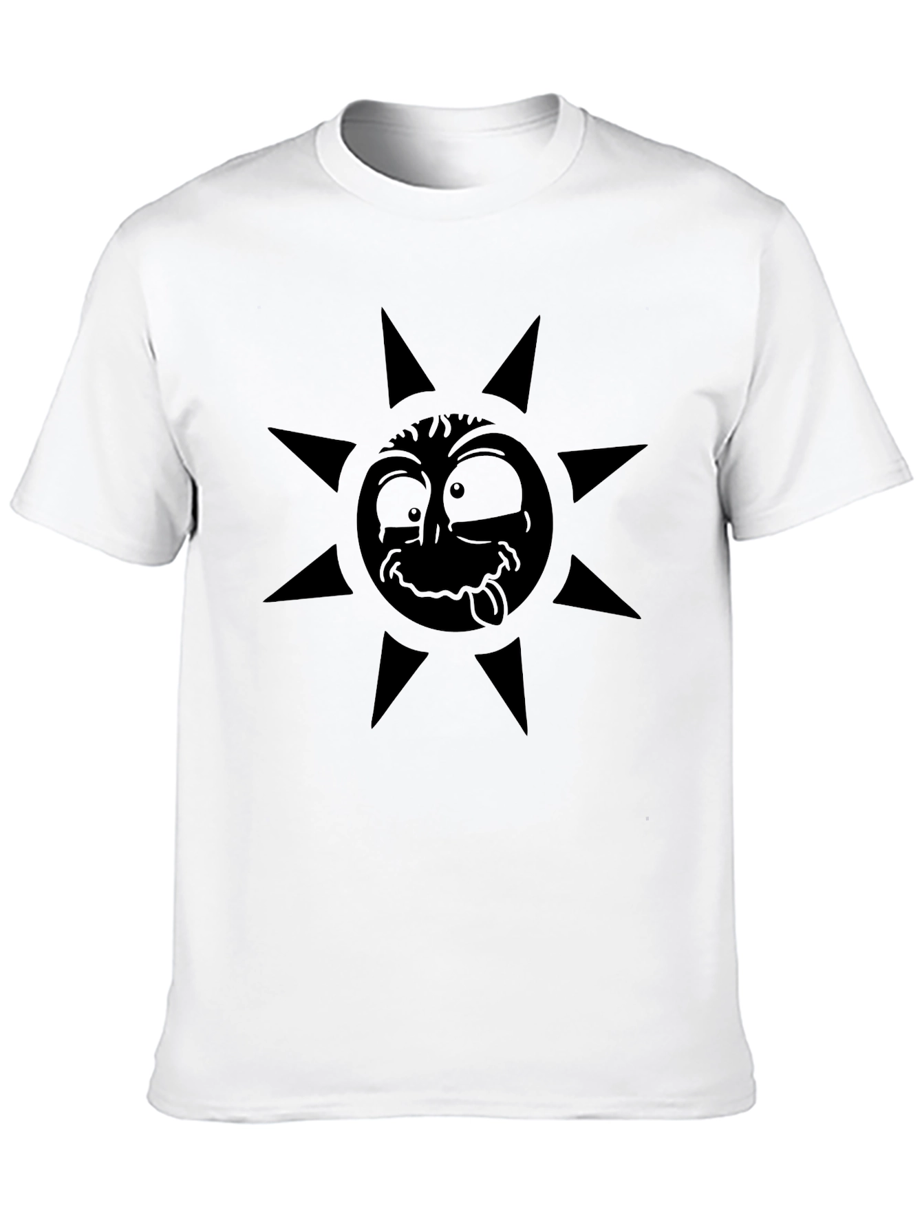 Crazy Sun Graphic T-Shirt - Black Cotton Tee