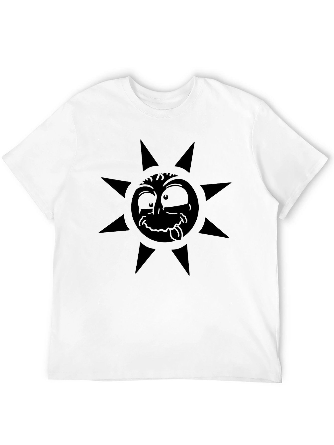 Crazy Sun Graphic T-Shirt - Black Cotton Tee
