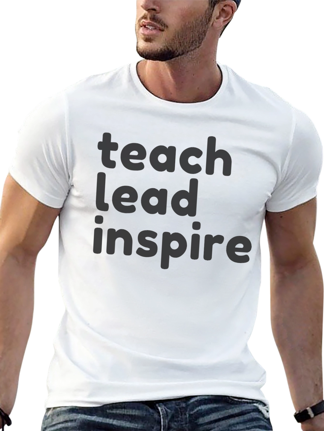 Teach Lead Inspire Black Graphic Tee