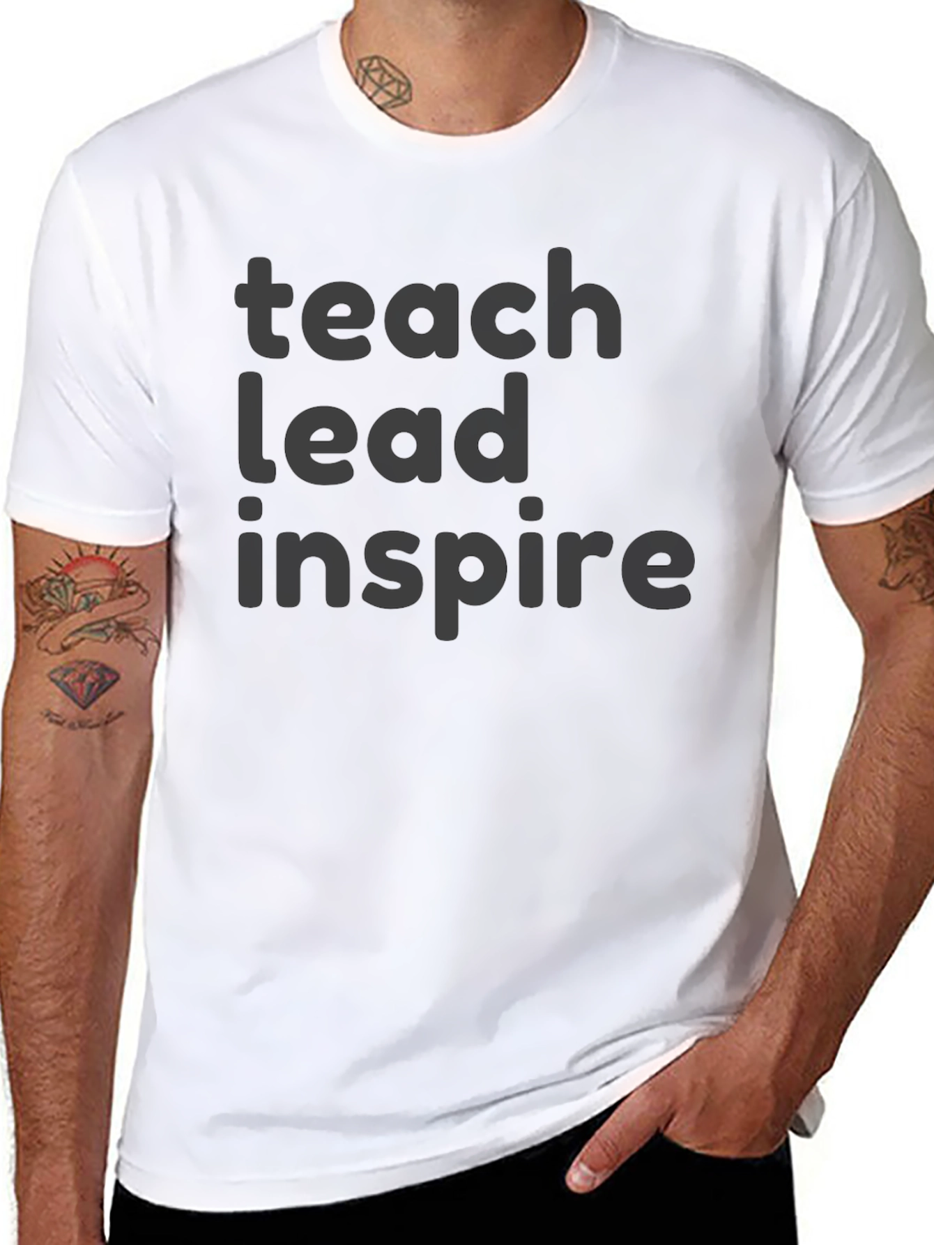 Teach Lead Inspire Black Graphic Tee