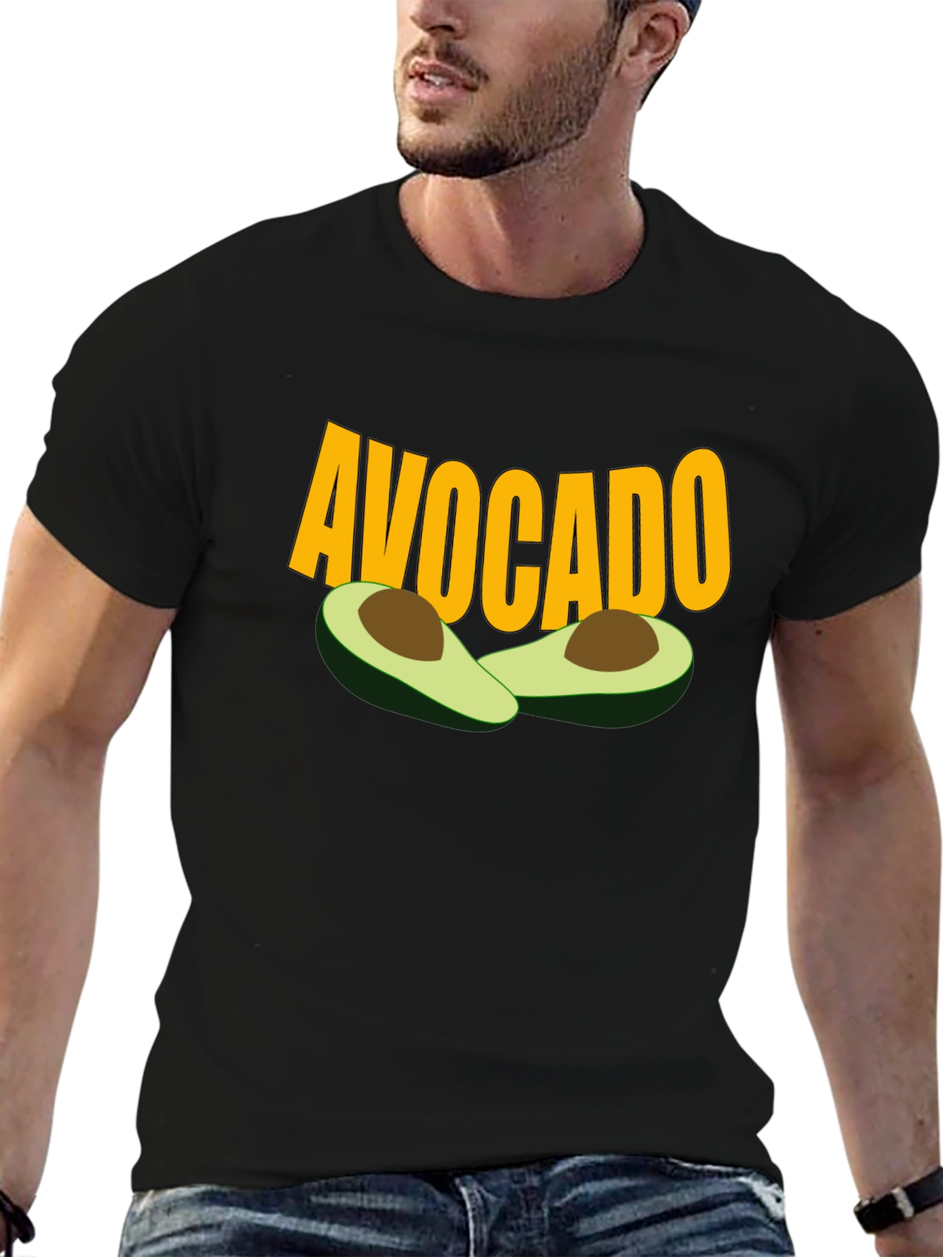 Avocado Graphic Tee - Black Cotton T-Shirt