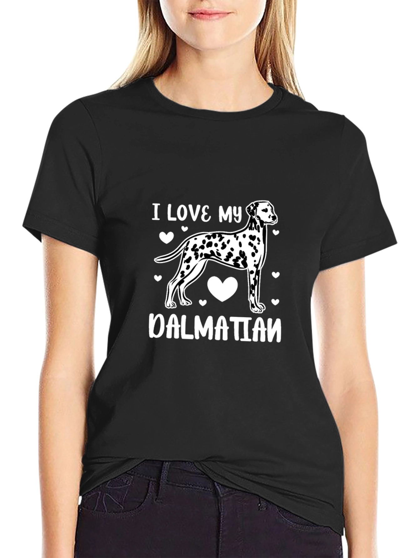 I Love My Dalmatian Black T-Shirt