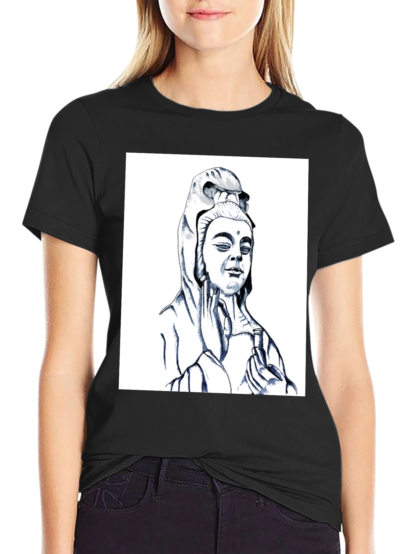 Buddha Graphic Black Tee