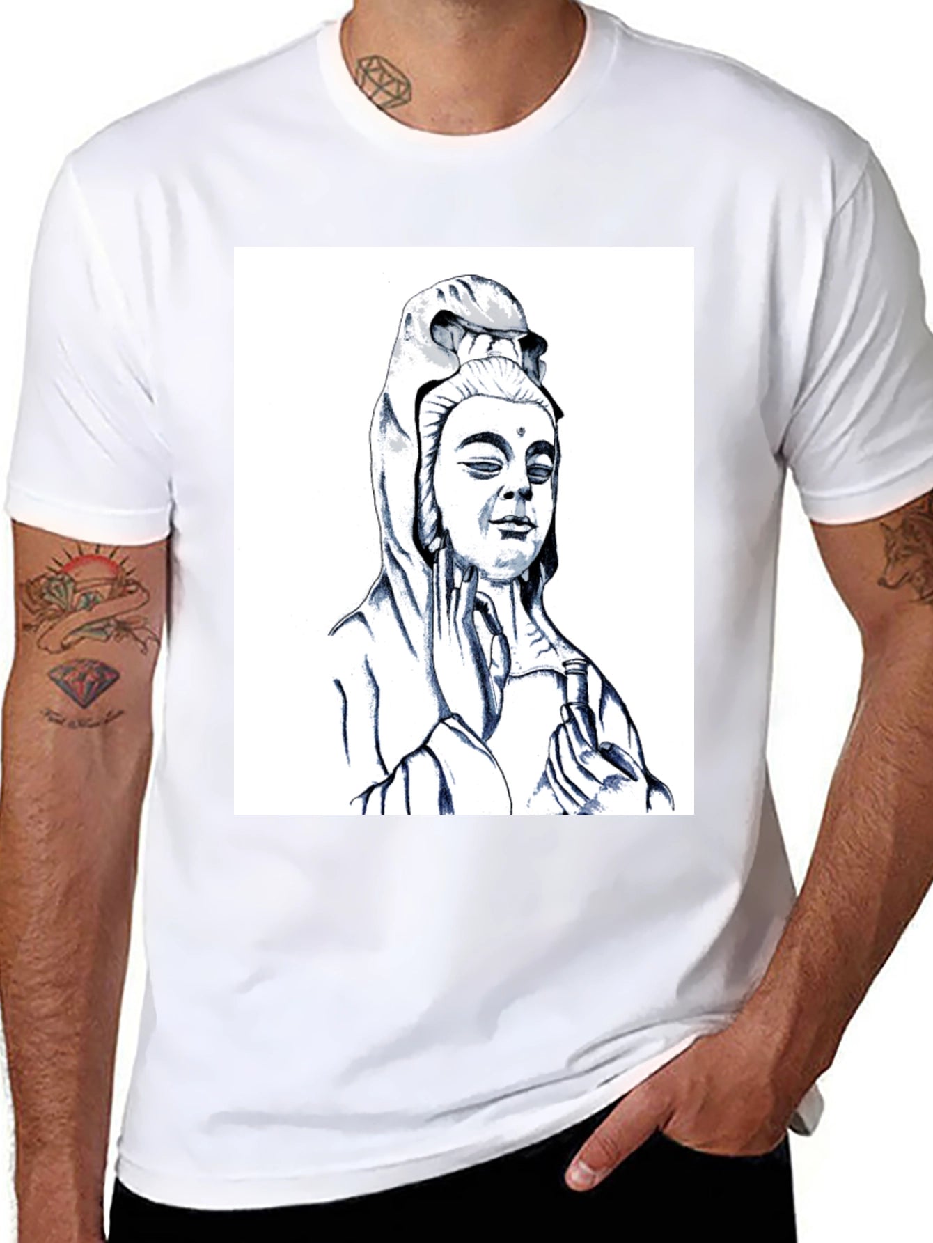 Buddha Graphic Black Tee
