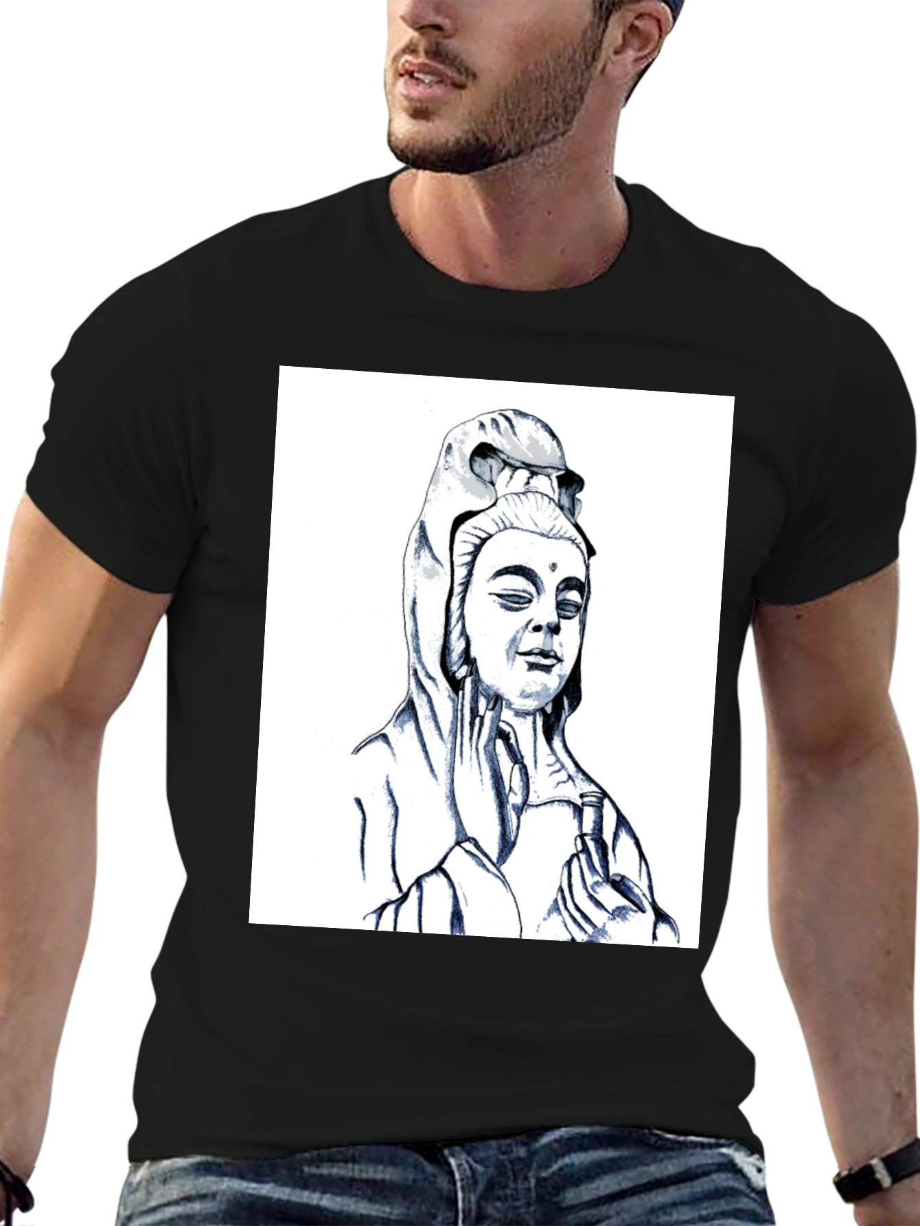 Buddha Graphic Black Tee