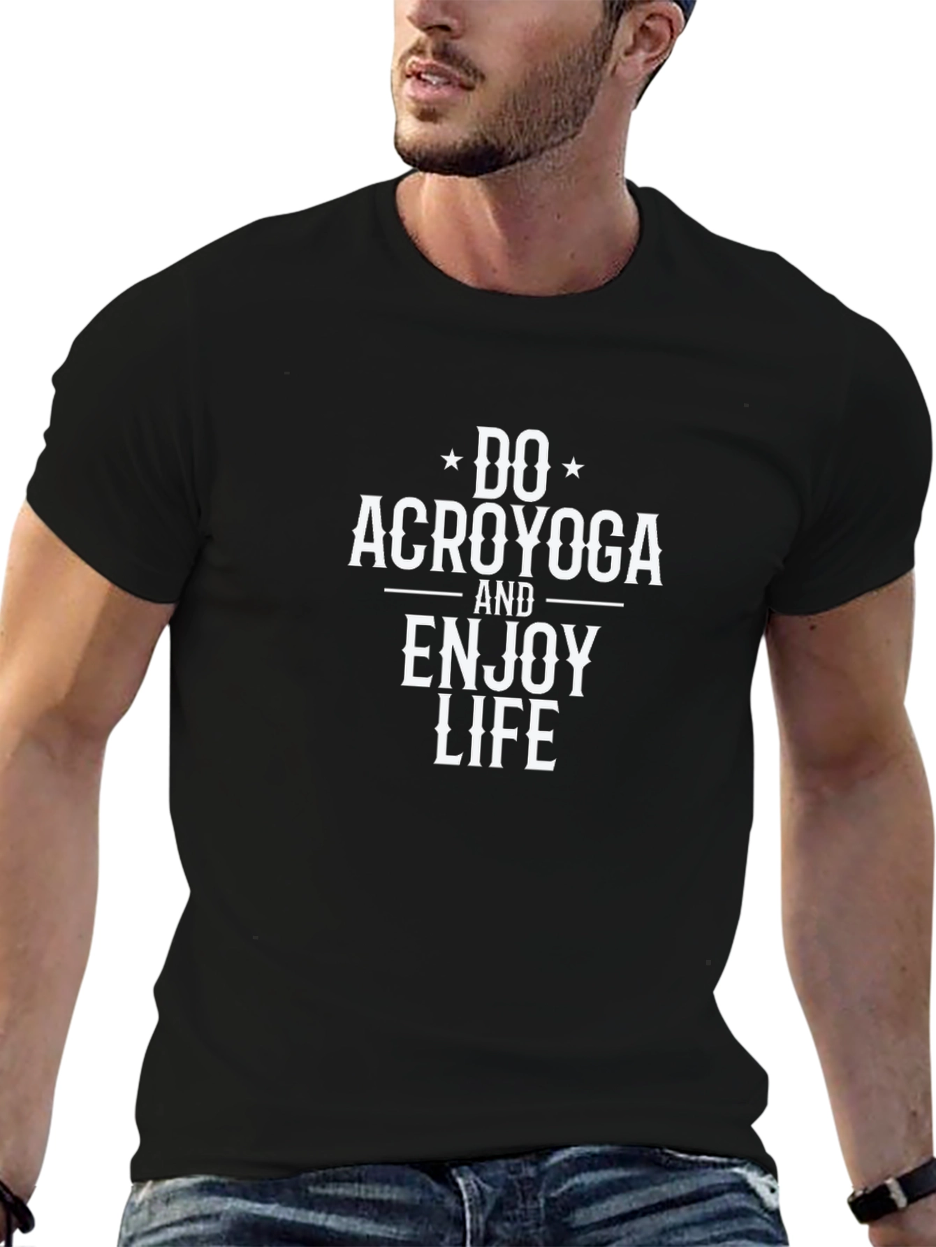 Do Acroyoga T-Shirt - Black Cotton Blend