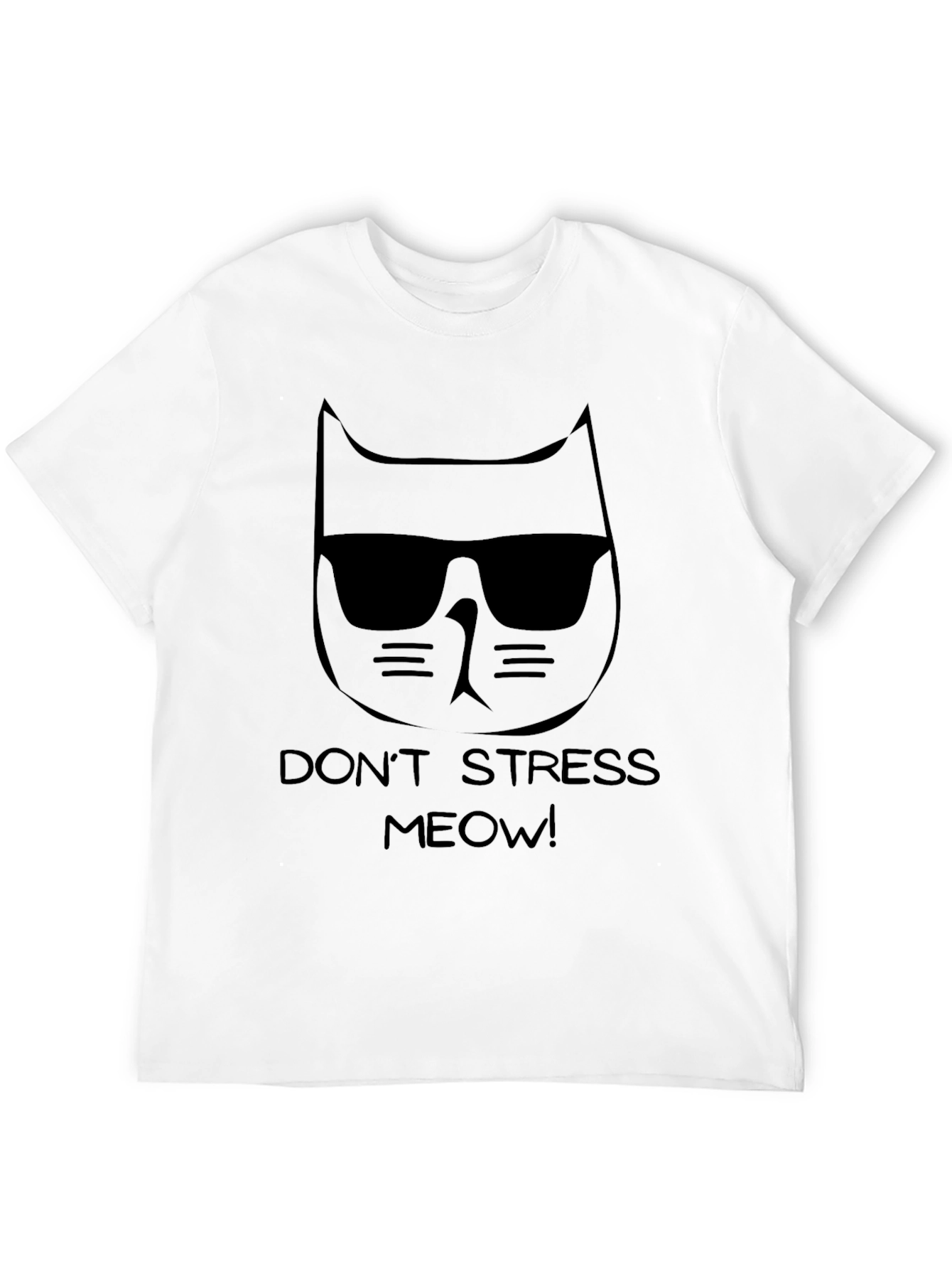 Cool Cat Dont Stress Meow T-Shirt