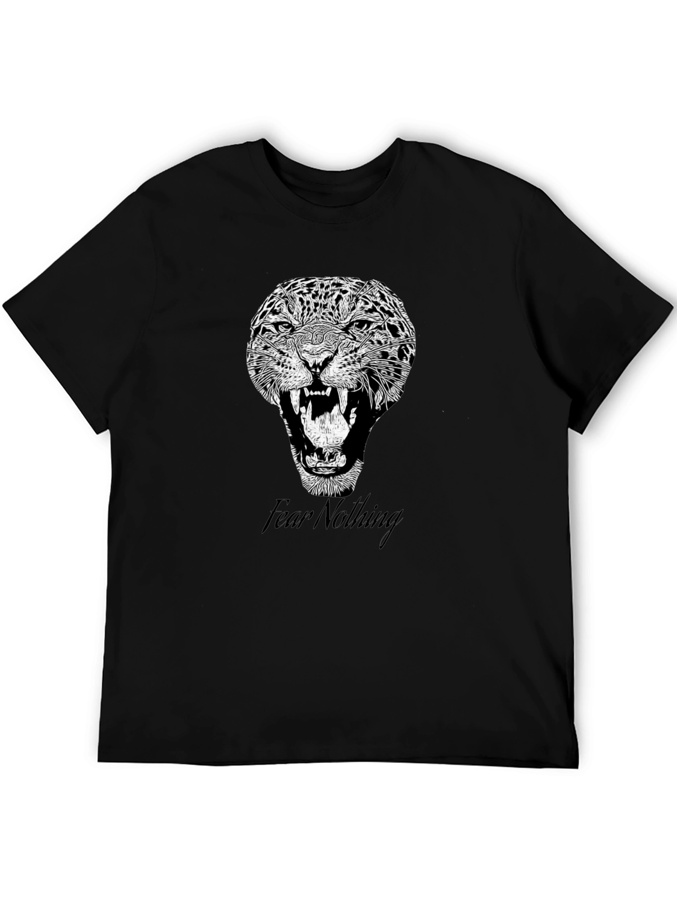 Fear Nothing Graphic Tee - Bold Jaguar Print