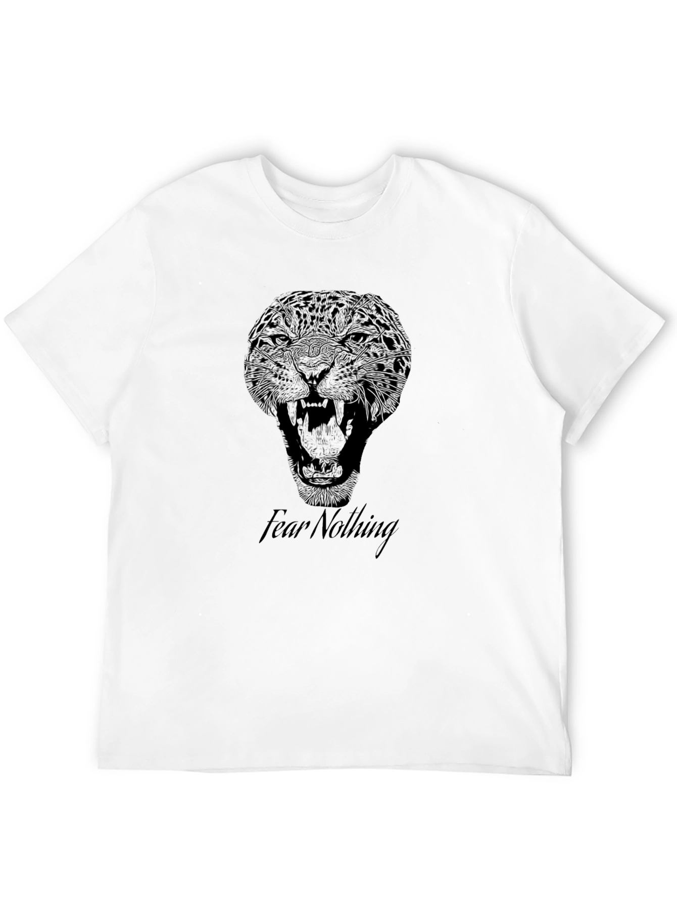 Fear Nothing Graphic Tee - Bold Jaguar Print
