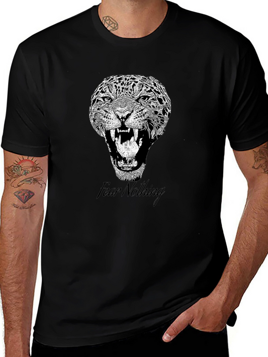 Fear Nothing Graphic Tee - Bold Jaguar Print
