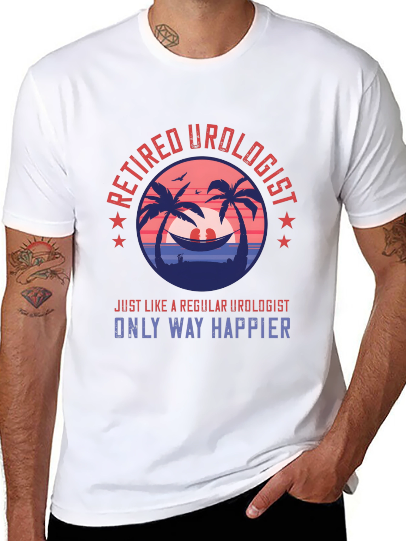 Retired Urologist Graphic T-Shirt: Happy Retirement Tee