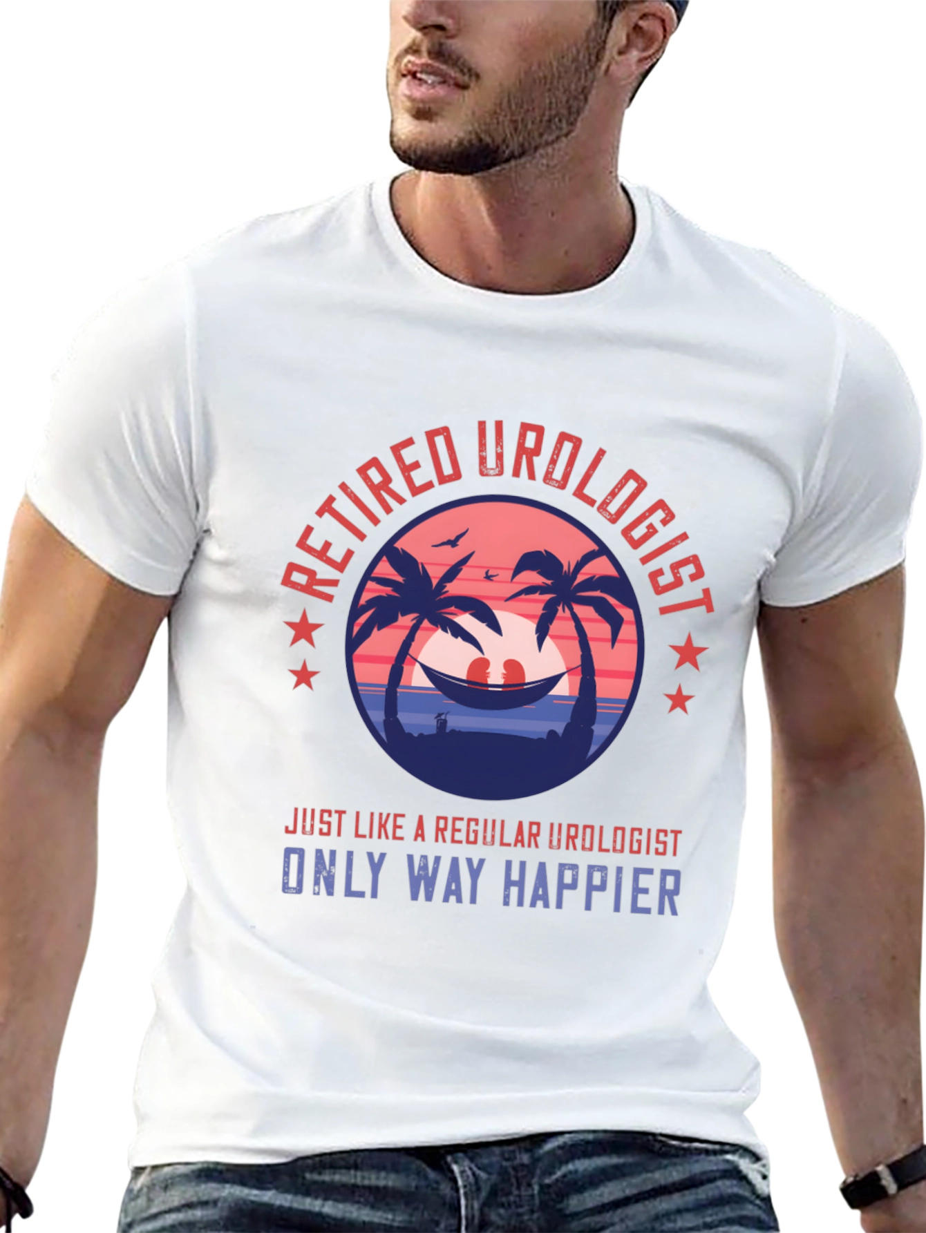 Retired Urologist Graphic T-Shirt: Happy Retirement Tee