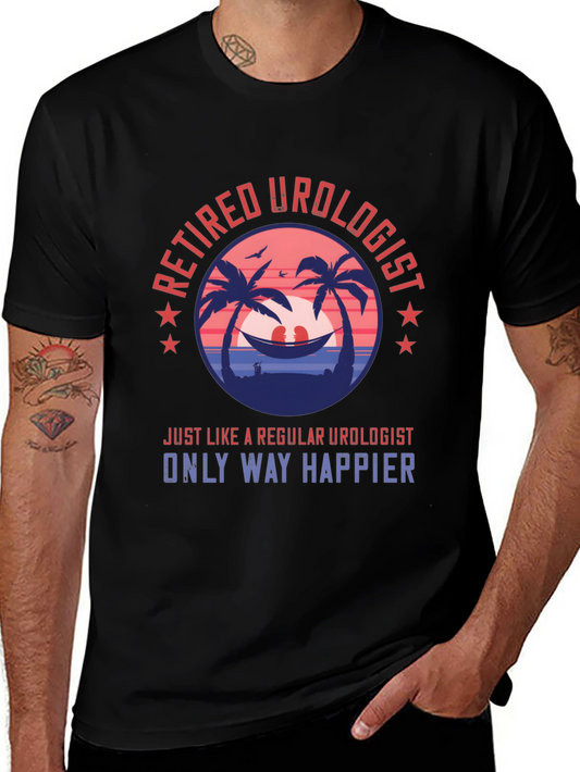 Retired Urologist Graphic T-Shirt: Happy Retirement Tee