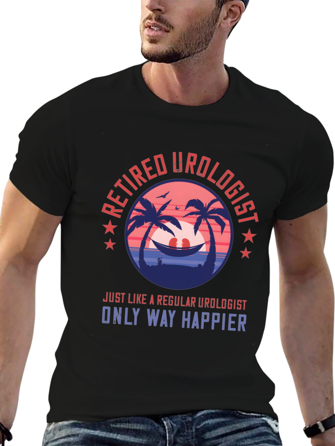Retired Urologist Graphic T-Shirt: Happy Retirement Tee