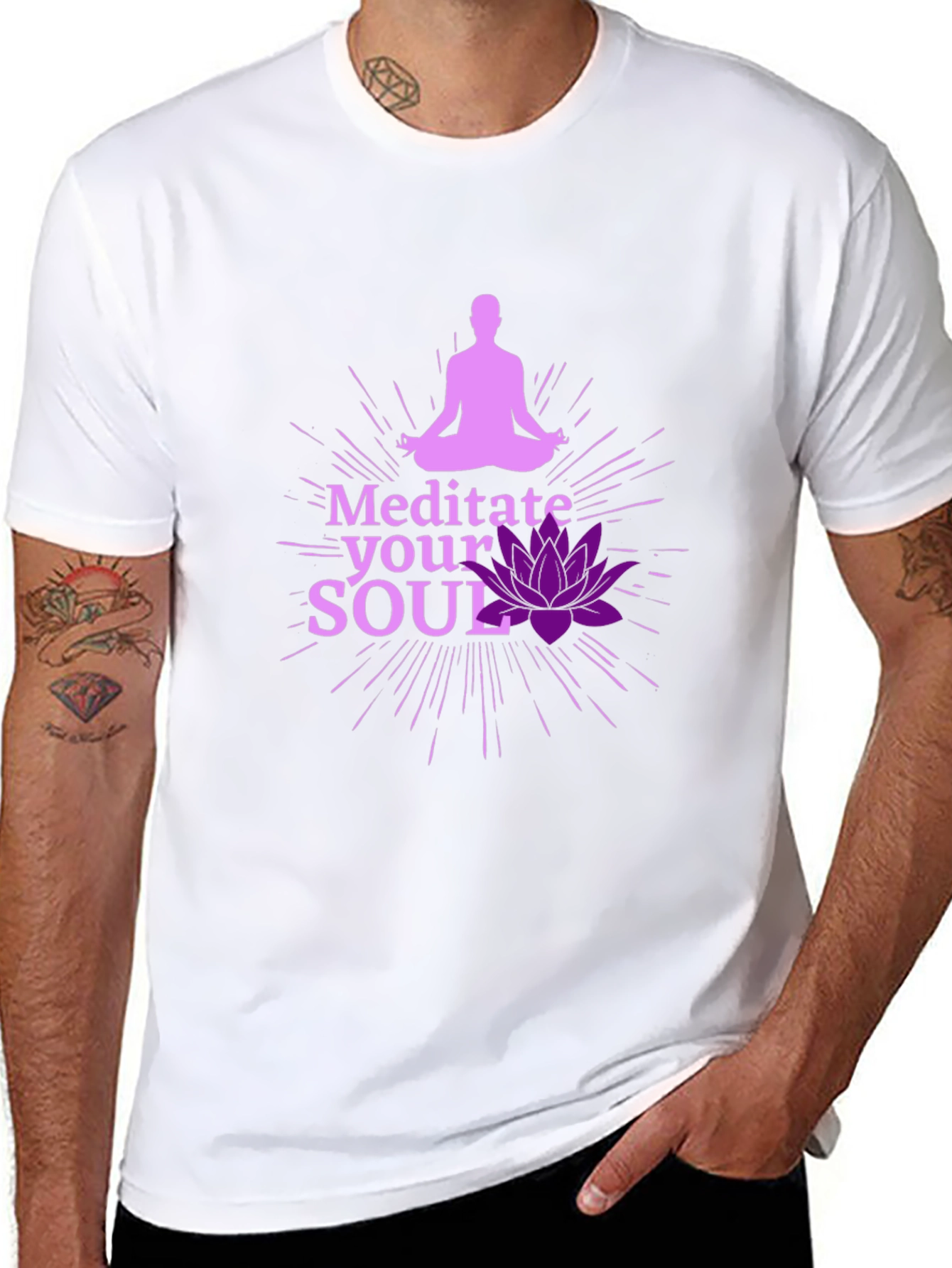 Meditate Your Soul Graphic Black T-Shirt