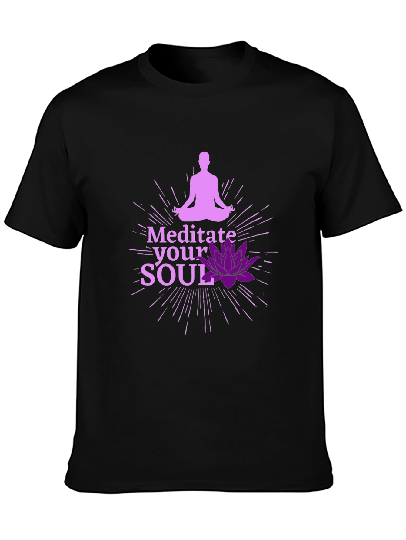Meditate Your Soul Graphic Black T-Shirt
