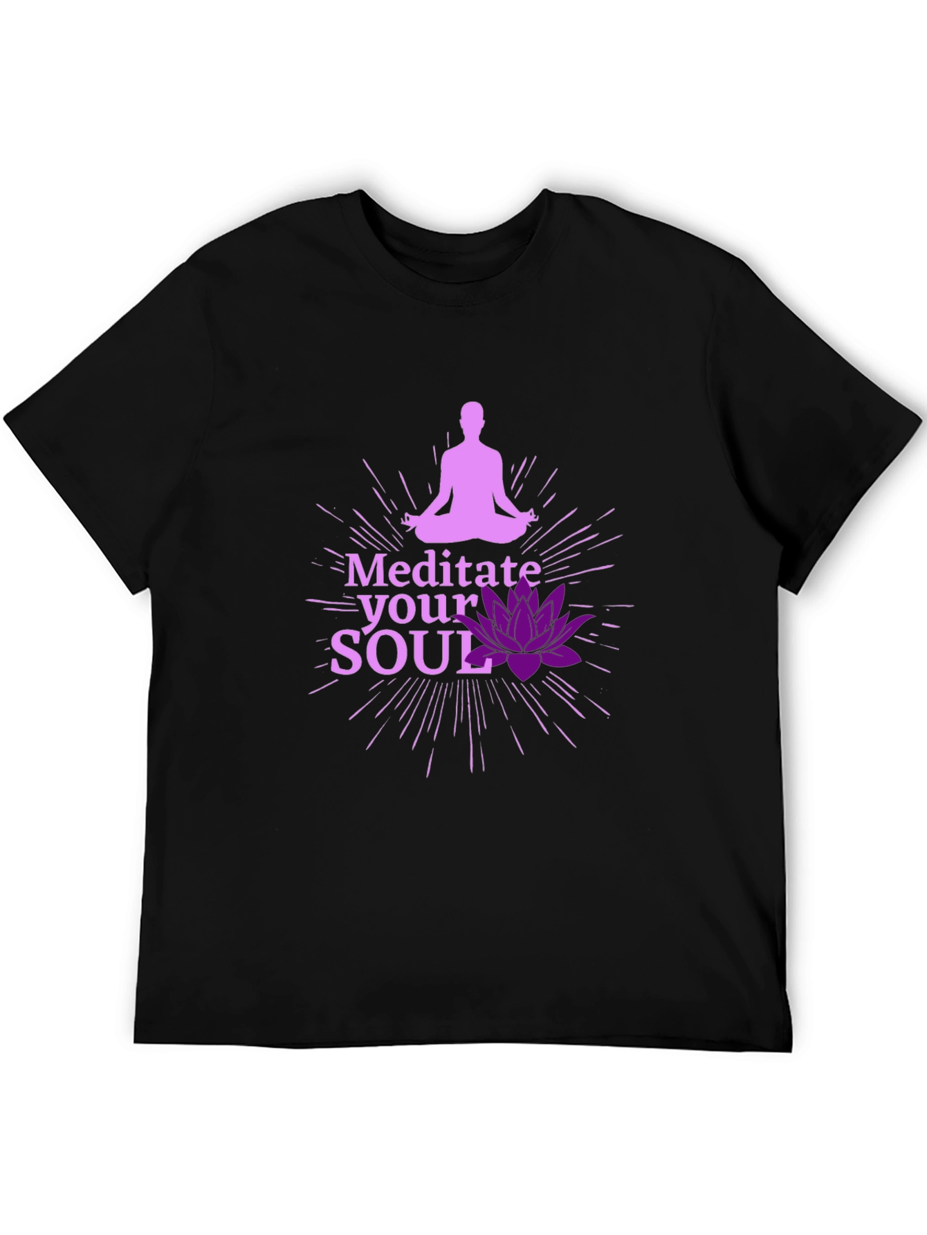 Meditate Your Soul Graphic Black T-Shirt