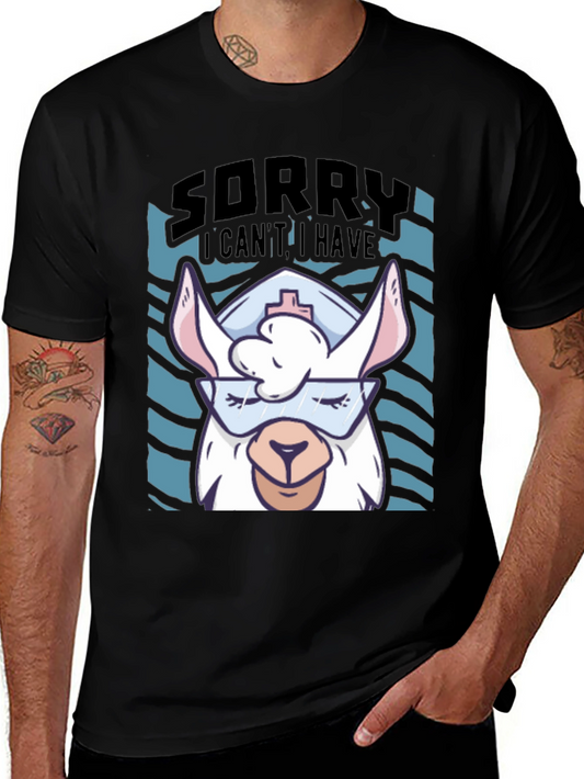 Funny Llama Nurse Graphic T-Shirt