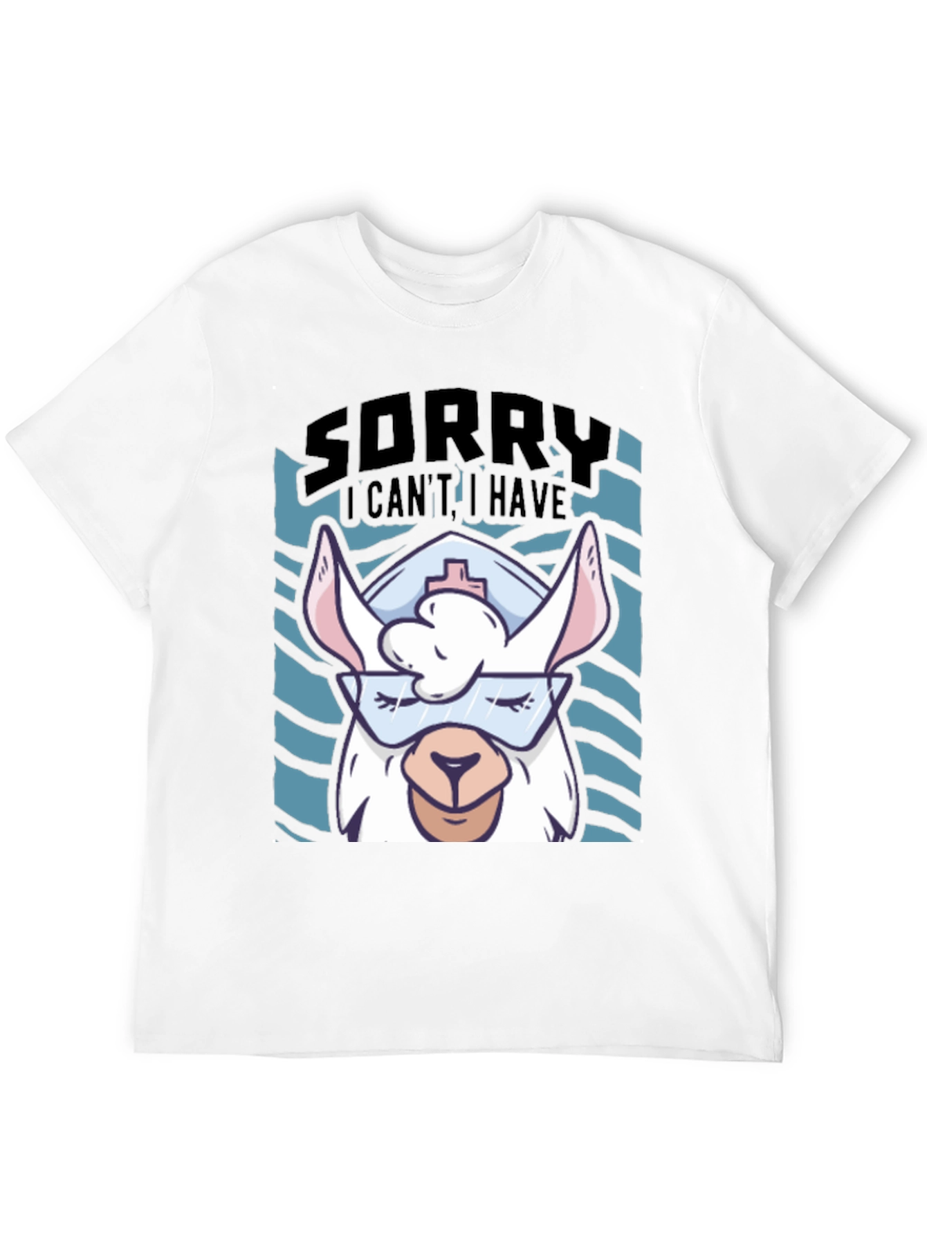 Funny Llama Nurse Graphic T-Shirt
