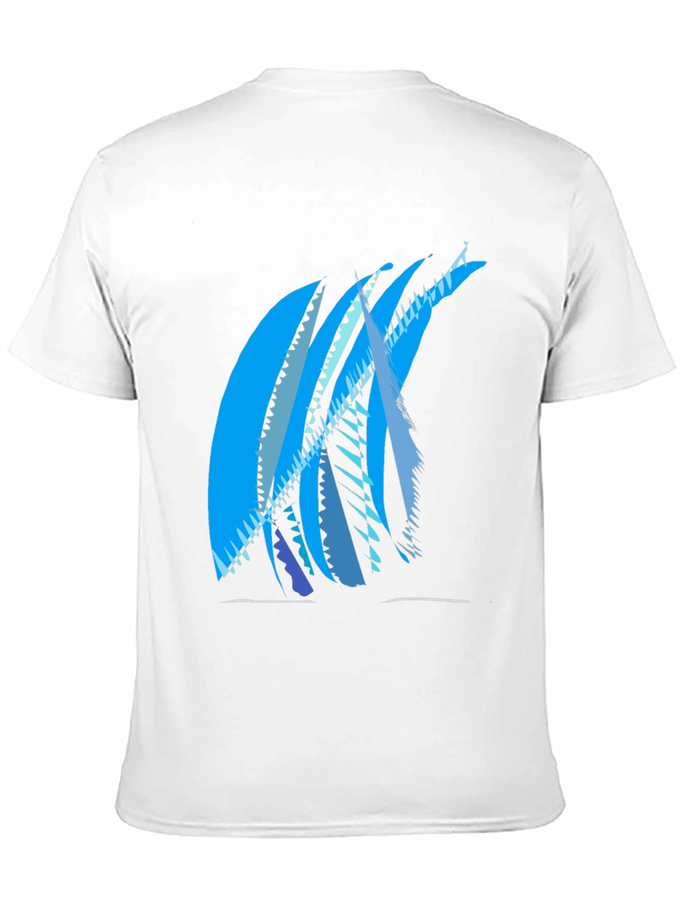 Abstract Blue Graphic Print Black T-Shirt