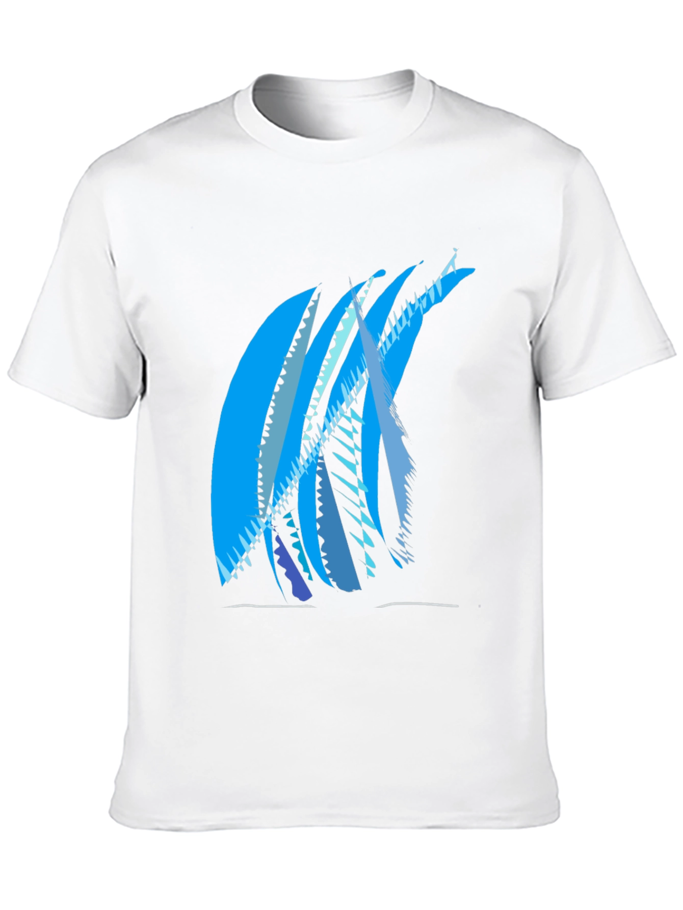 Abstract Blue Graphic Print Black T-Shirt