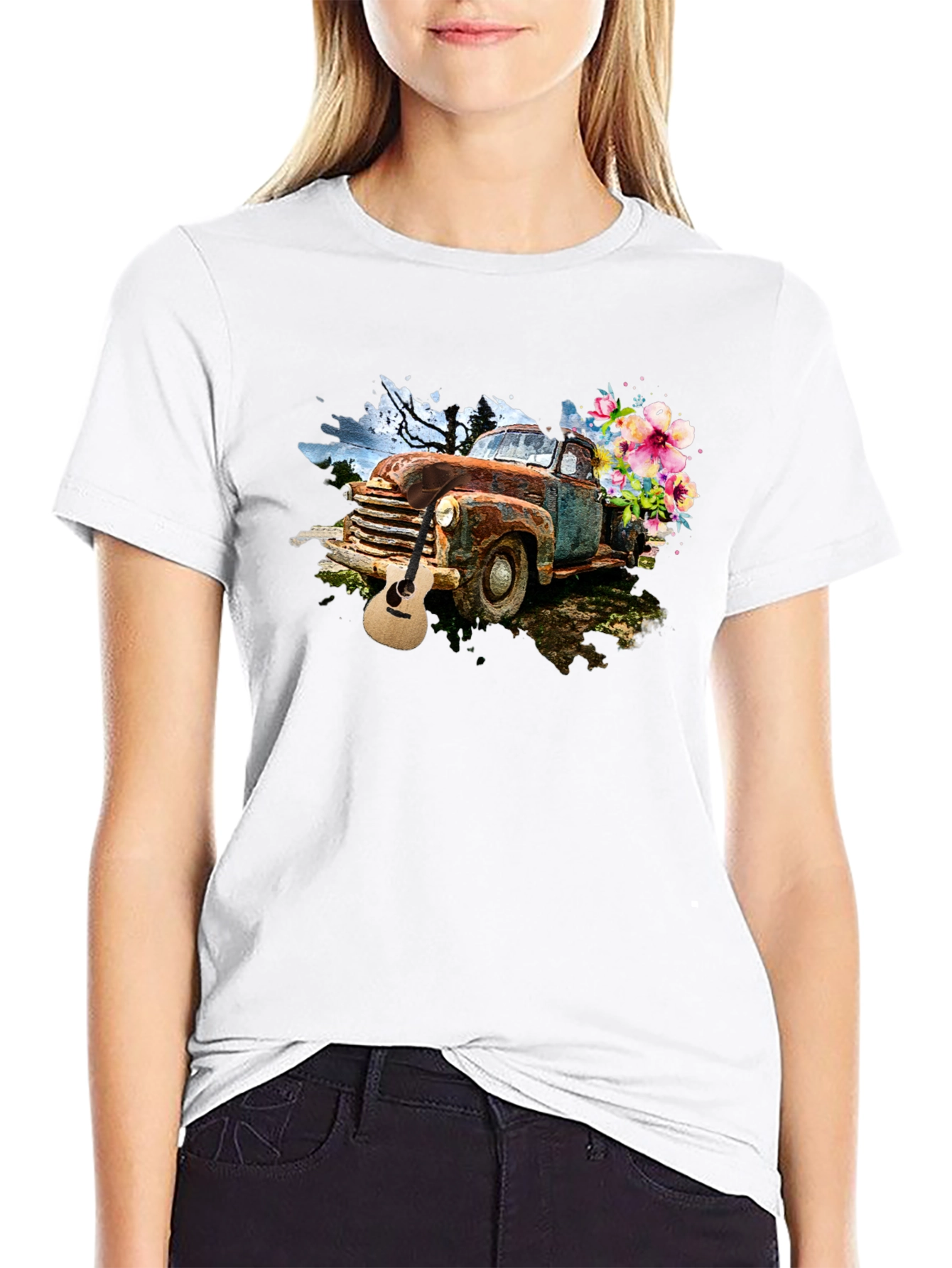 Rustic Truck & Guitar Graphic Tee